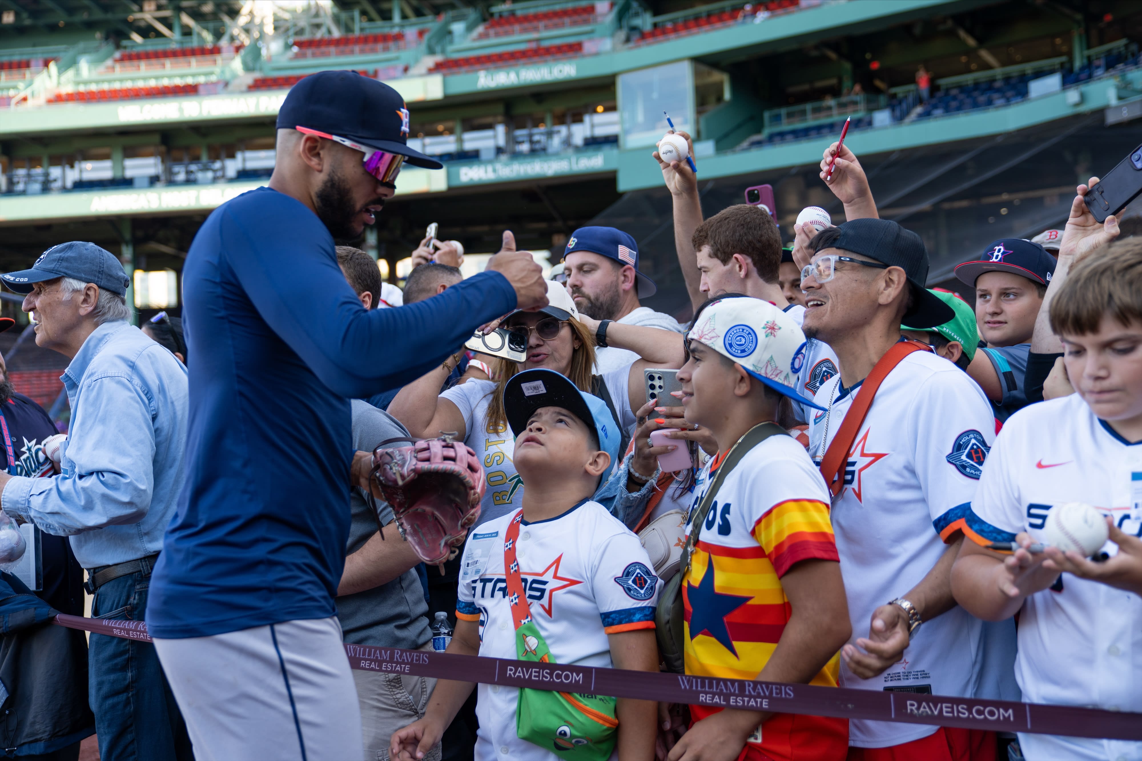 Carlos Correa with fans in Boston