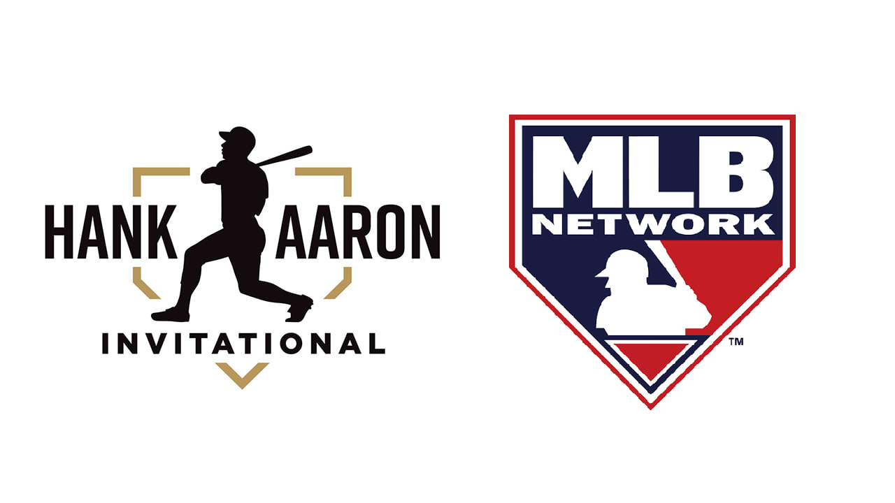 Logos for the Hank Aaron Invitational and MLB Network