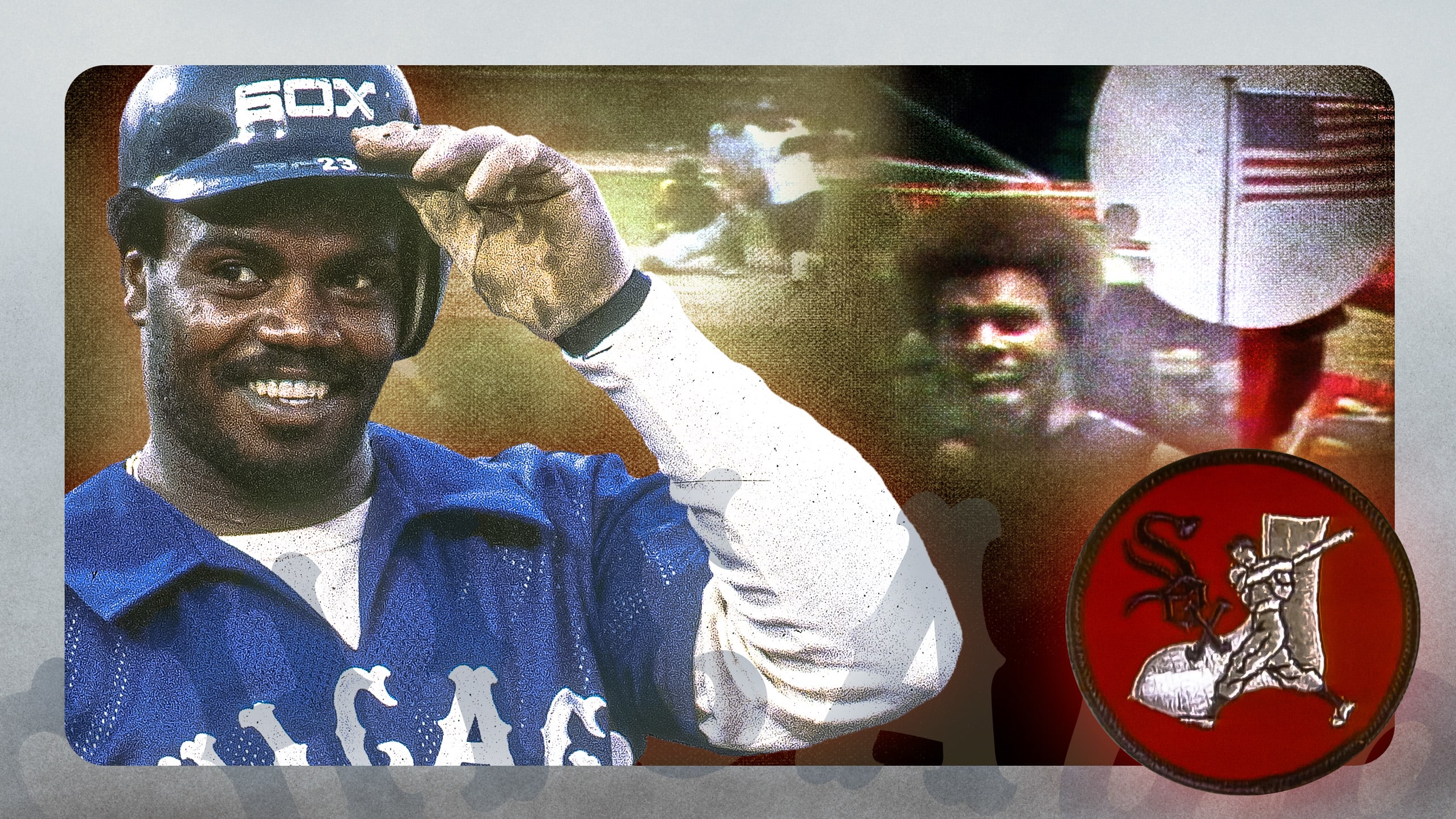 A collage of images of former White Sox player Lamar Johnson