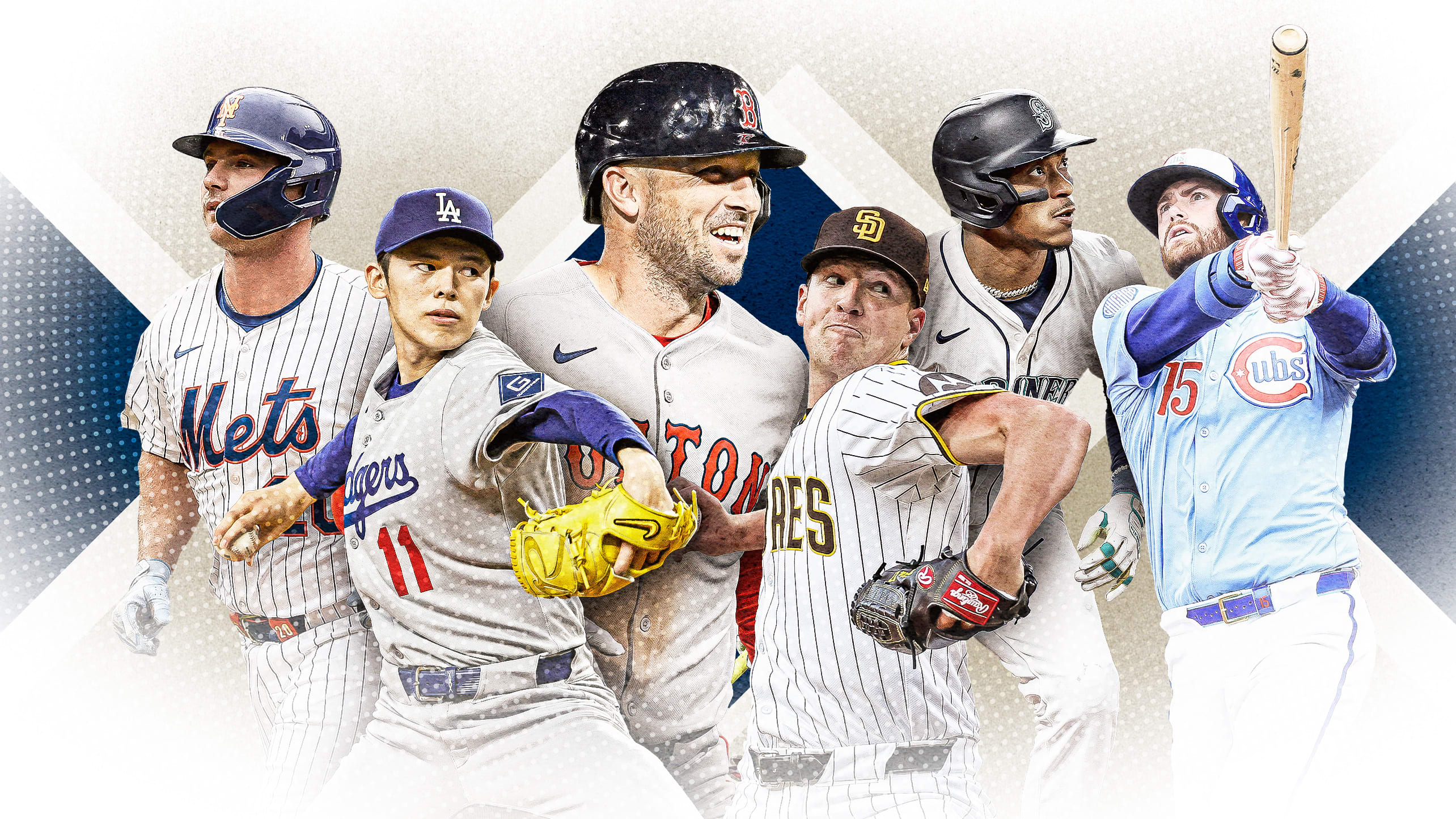 Pete Alonso, Roki Sasaki, Alex Bregman, Nick Pivetta, Jorge Polanco and Carson Kelly