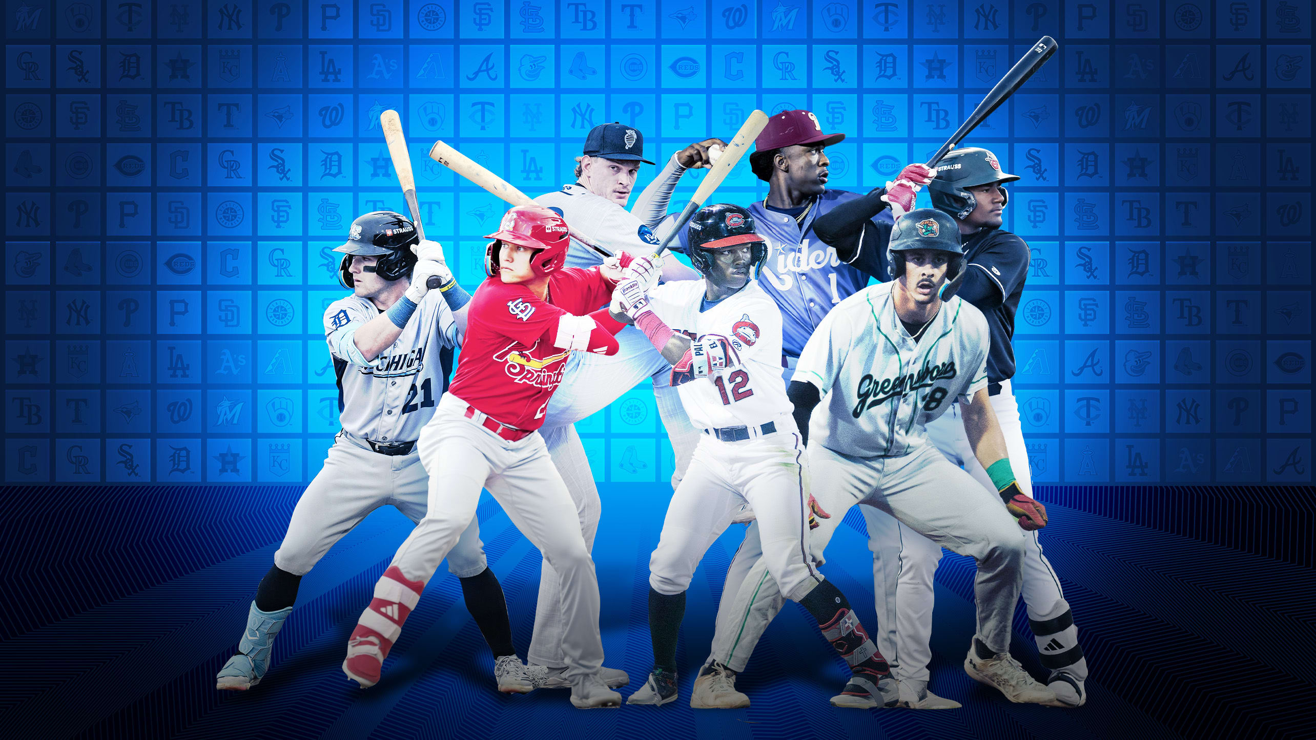 Images of seven players selected for the All-Star Futures Game