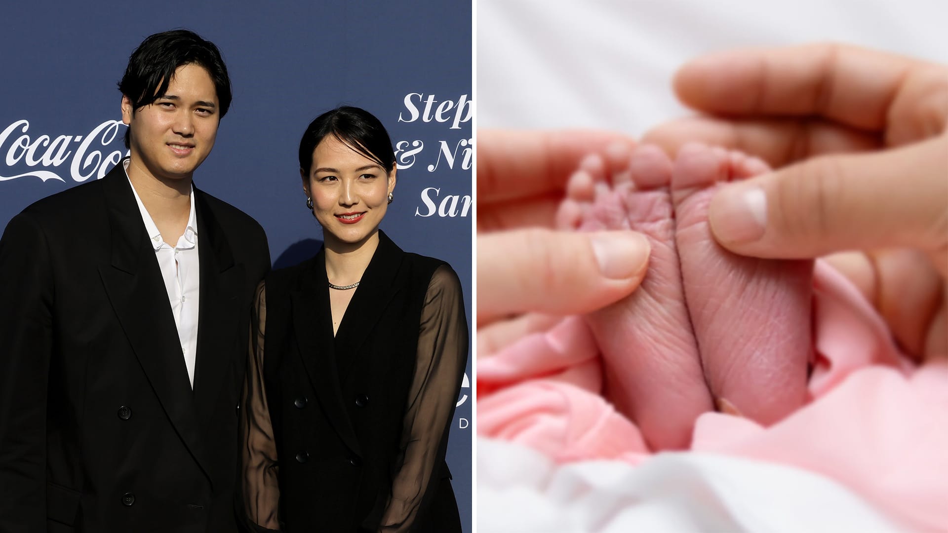 Images of Shohei Ohtani with his wife Mamiko Tanaka and their newborn daughter