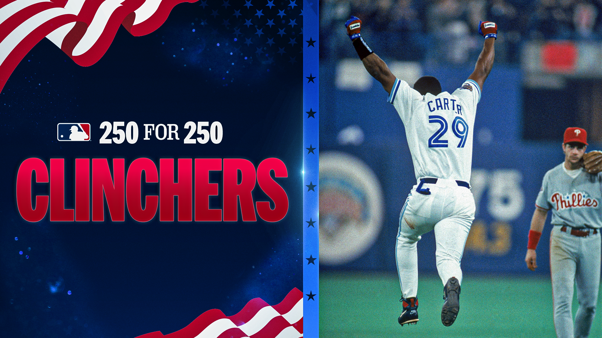 Joe Carter celebrates his World Series-winning home run