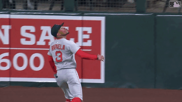 An animated gif of Ceddanne Rafaela robbing a home run