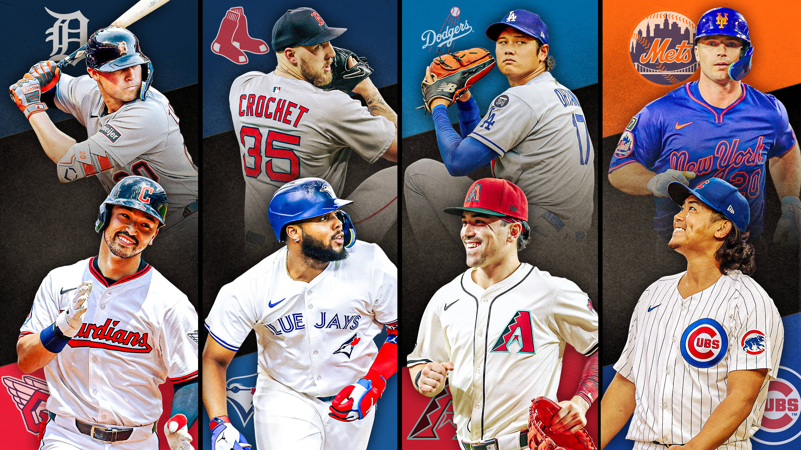 Tigers-Guardians, Red Sox-Blue Jays, Dodgers-D-backs and Mets-Cubs are series to watch this week
