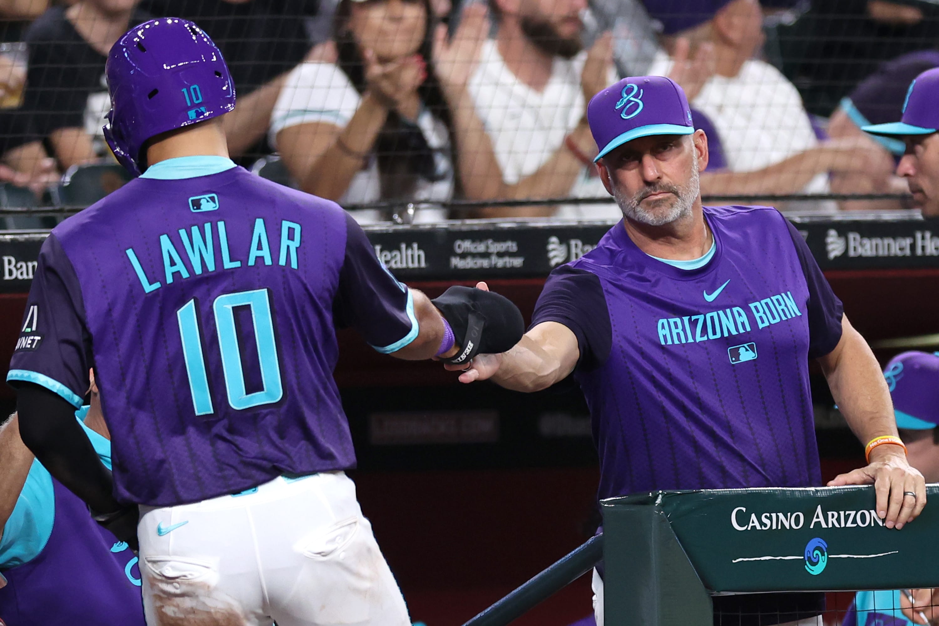 Torey Lovullo and Jordan Lawlar