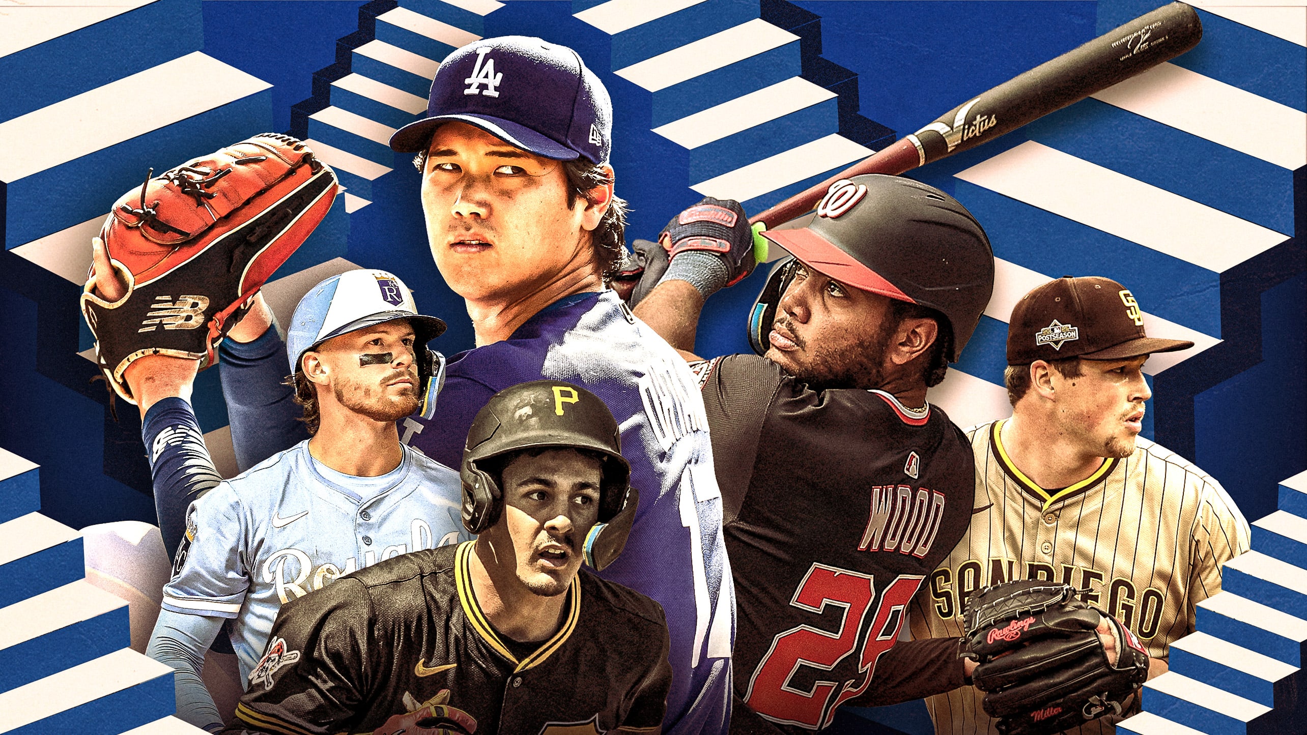 Bobby Witt Jr., Shohei Ohtani, Konnor Griffin, James Wood and Mason Miller