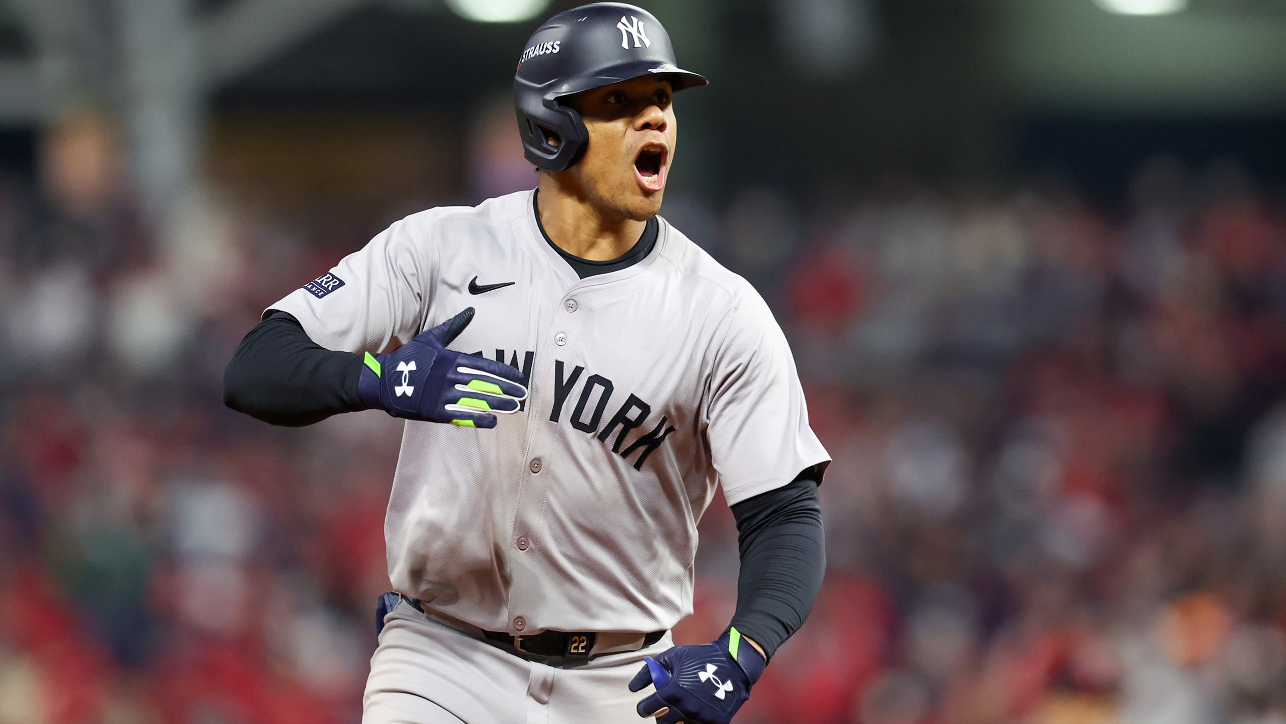 Juan Soto celebrated all the way around the bases after hitting his ALCS-clinching home run