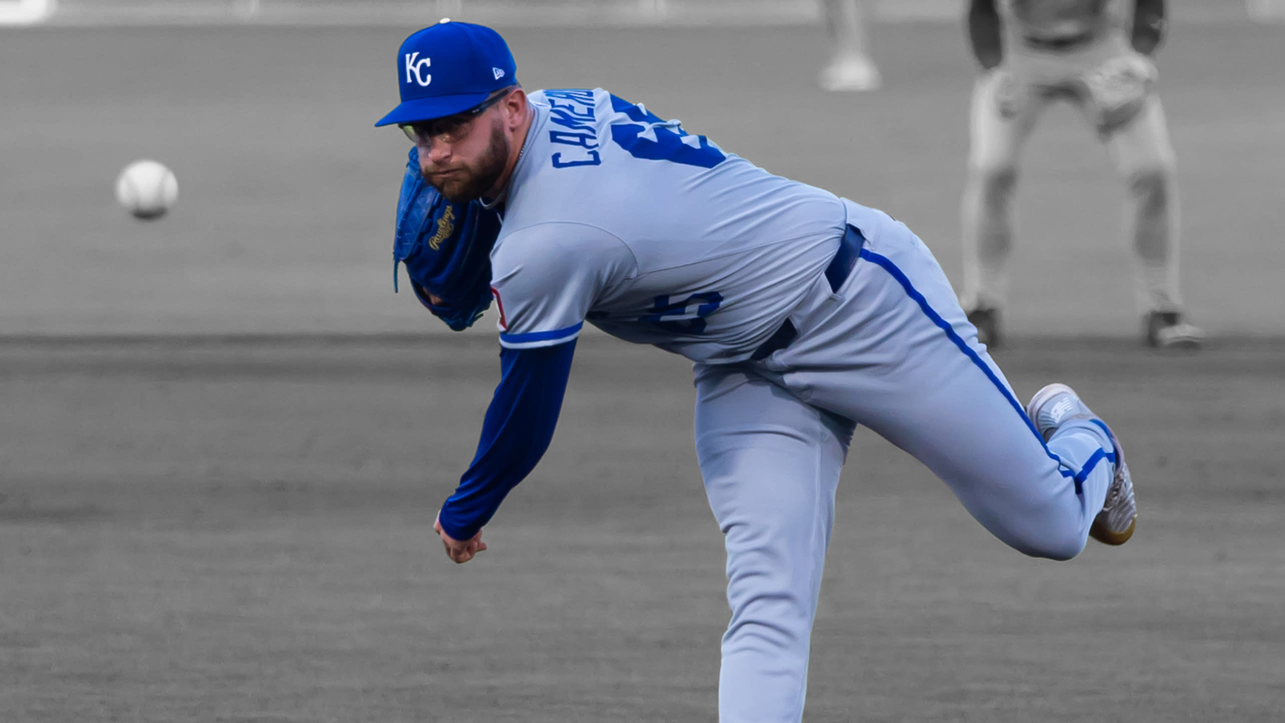 Noah Cameron delivers a pitch in his MLB debut