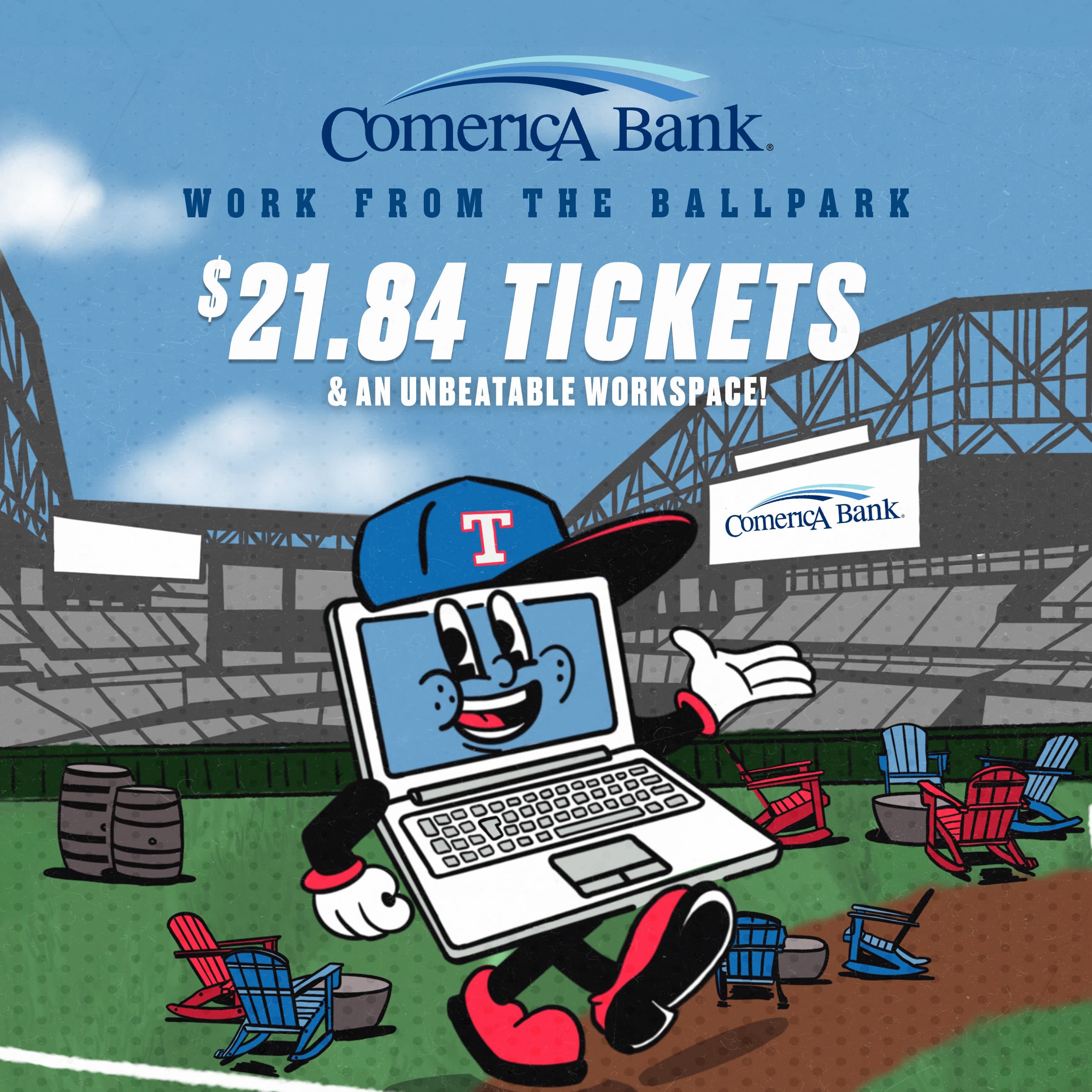 Tell your boss you are going to WFB (work from ballpark) and spend a day "working" from the Comerica Backyard at Globe Life Field.