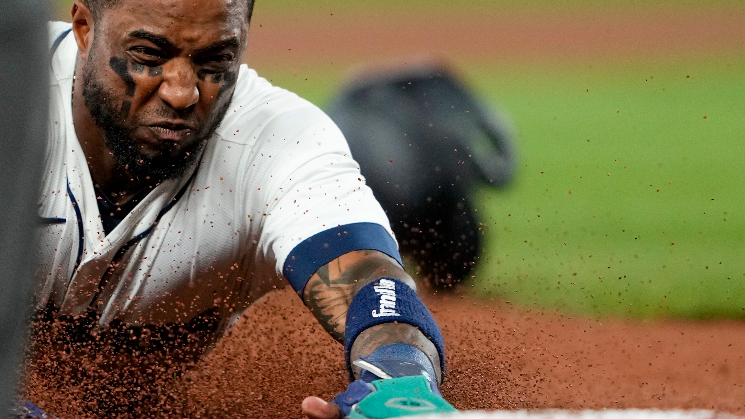 Victor Robles slides into third with a stolen base