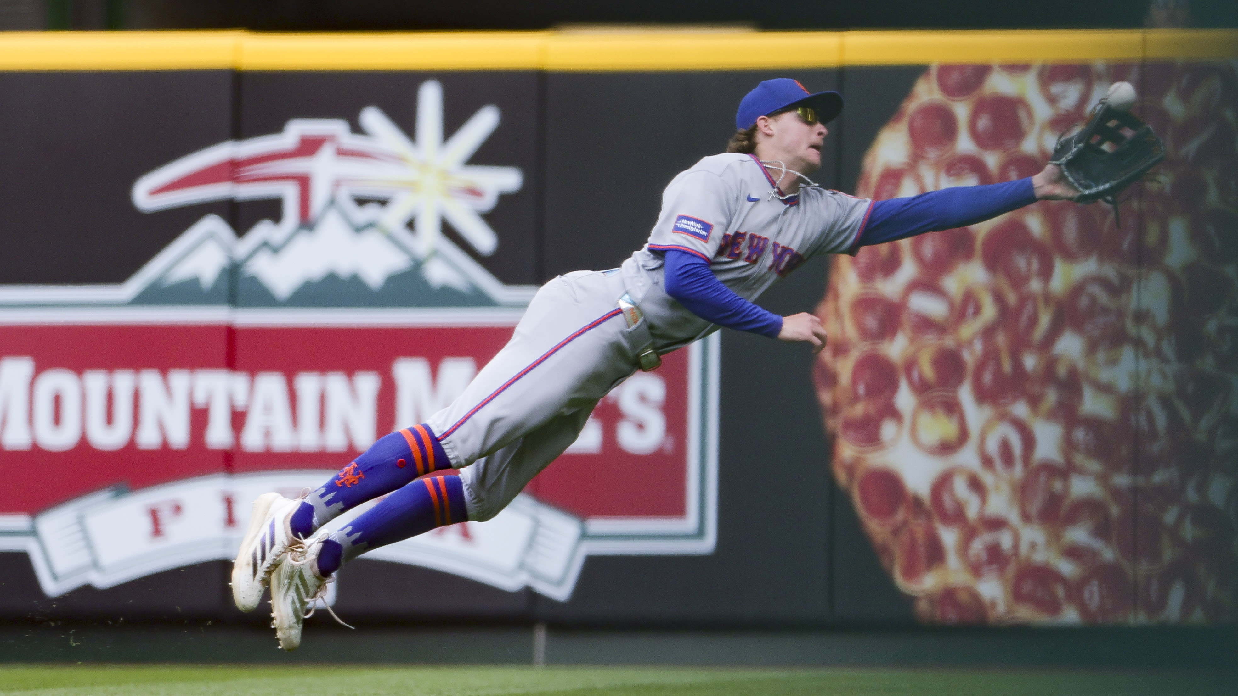 Carson Benge makes a diving catch