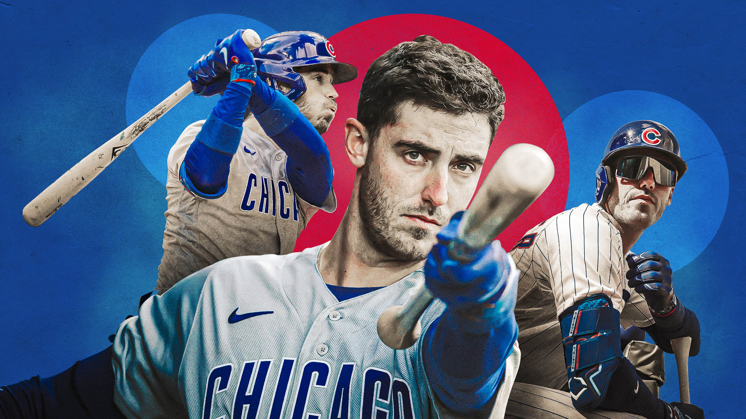 A photo illustration shows three shots of Cody Bellinger