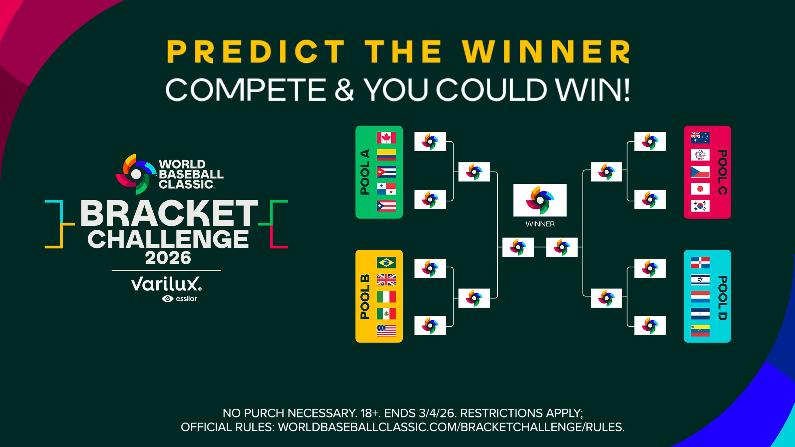Join the 2026 World Baseball Classic Bracket Challenge presented by Varilux progressive lenses