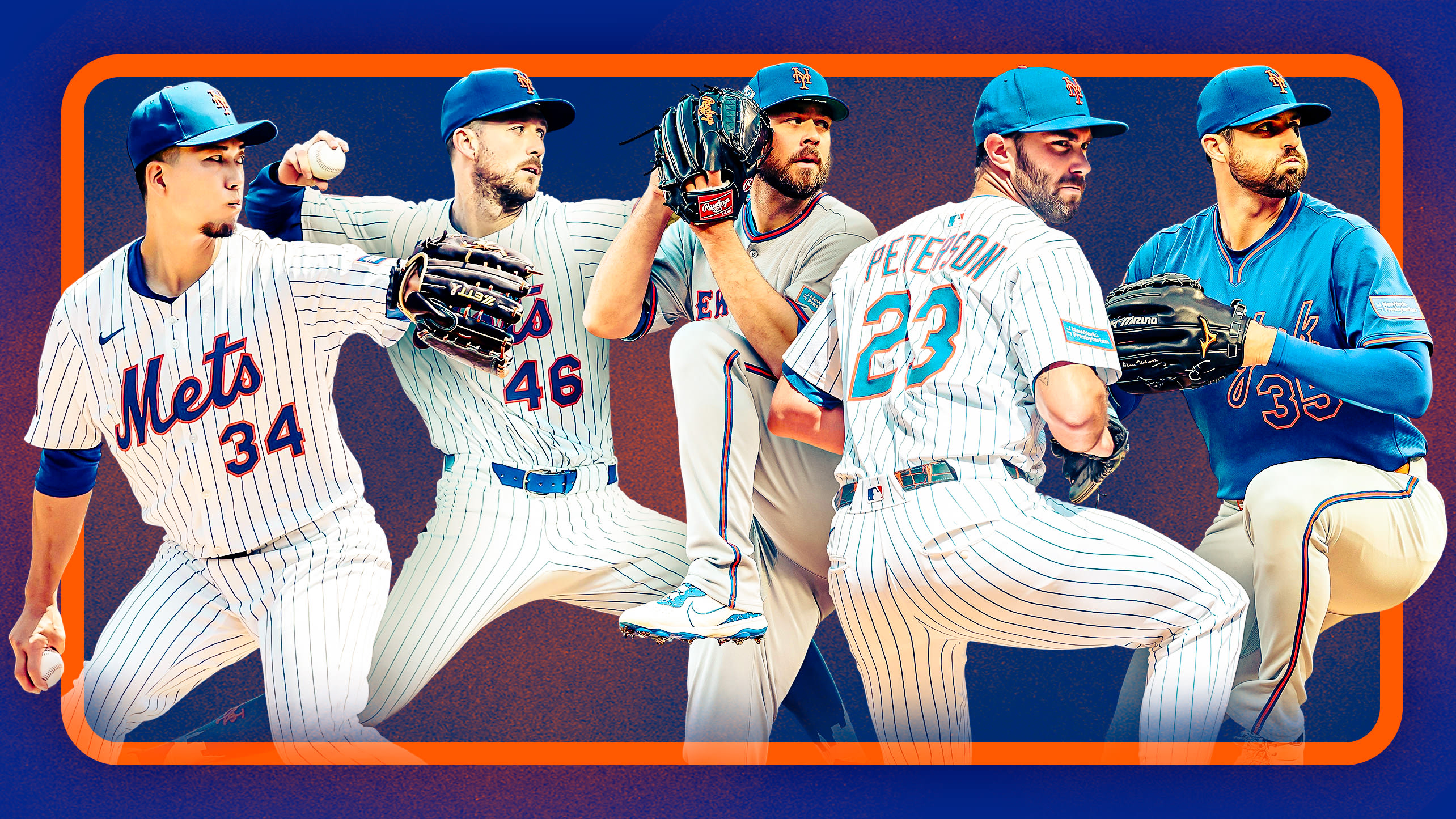 Kodai Senga, Griffin Canning, Tylor Megill, David Peterson and Clay Holmes