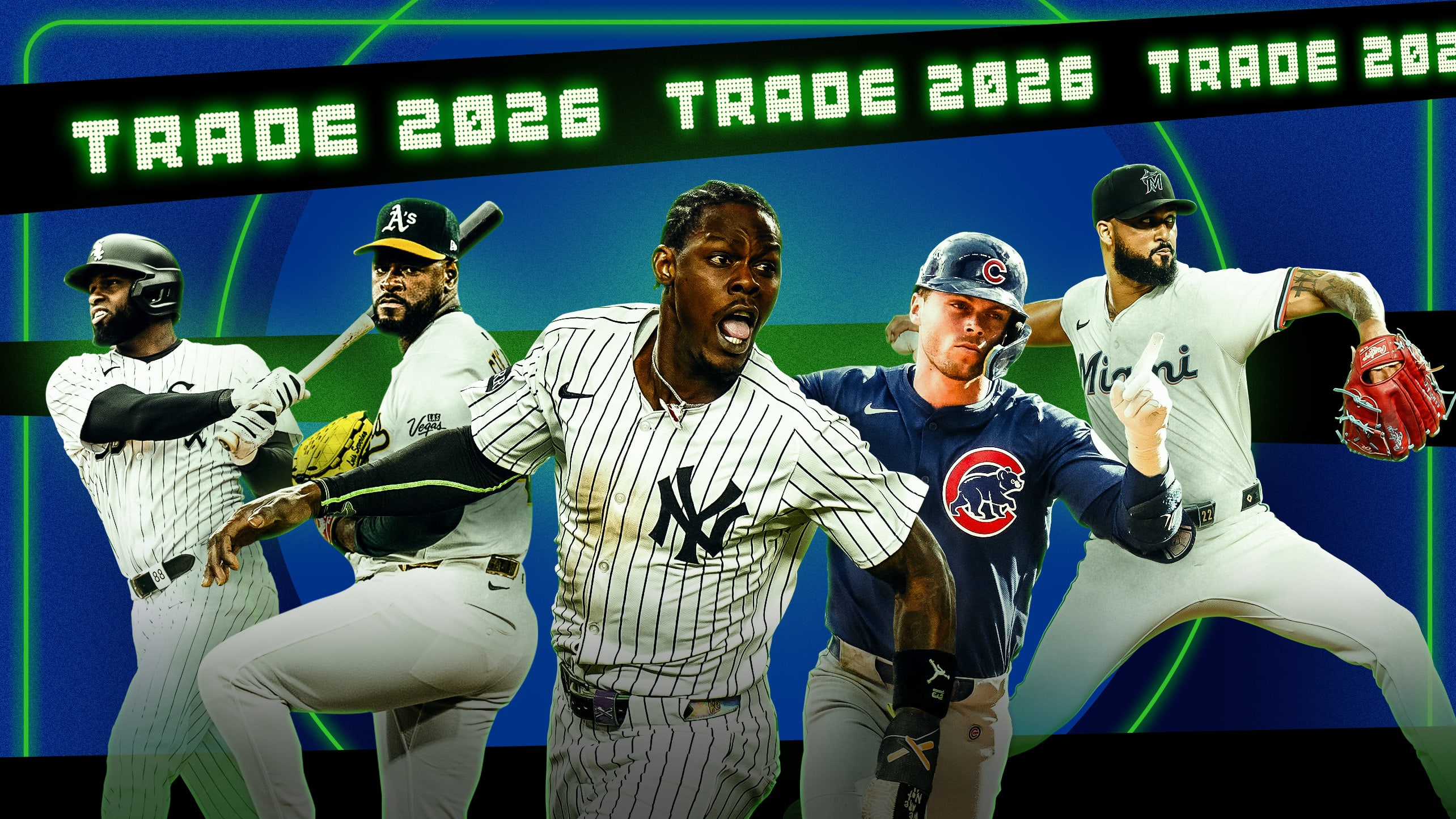 Designed image featuring possible trade candidates in 2026