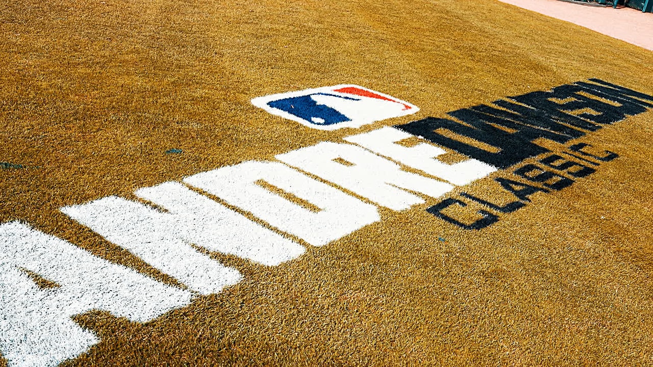 Andre Dawson Classic is painted on a field