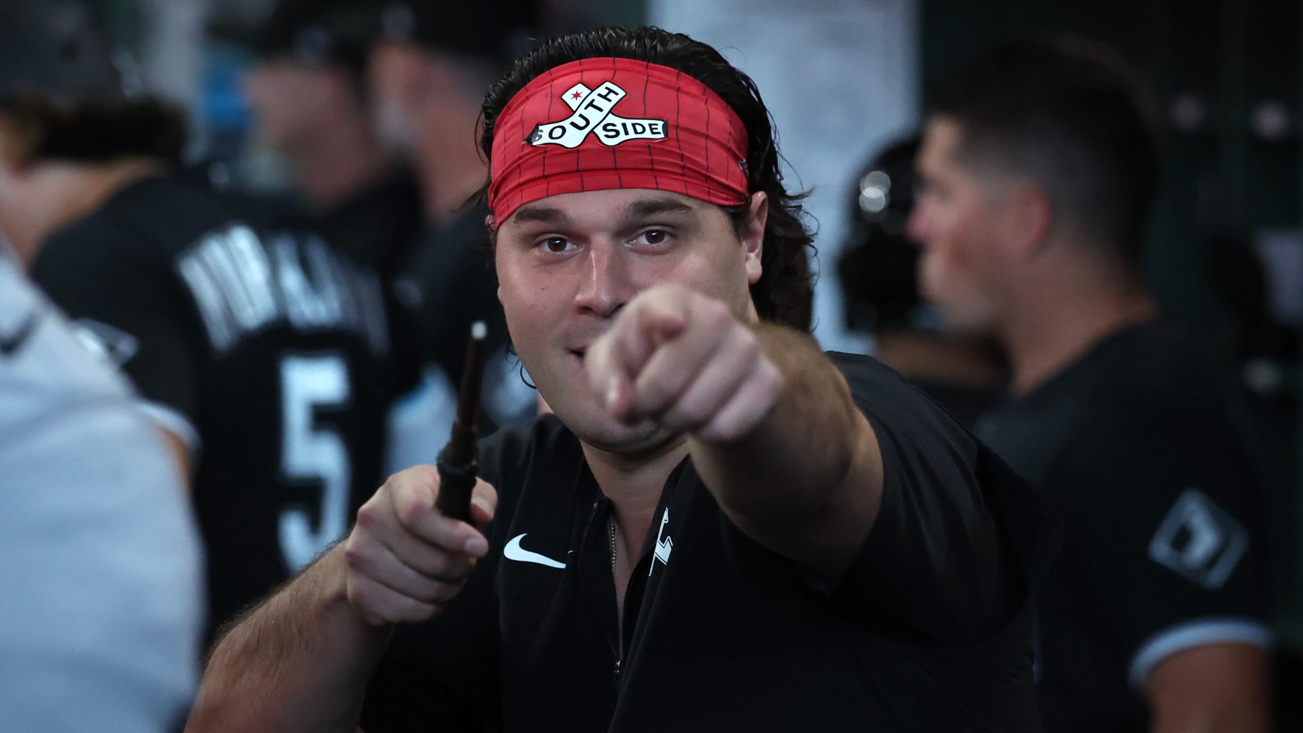 Mike Vasil points at the camera