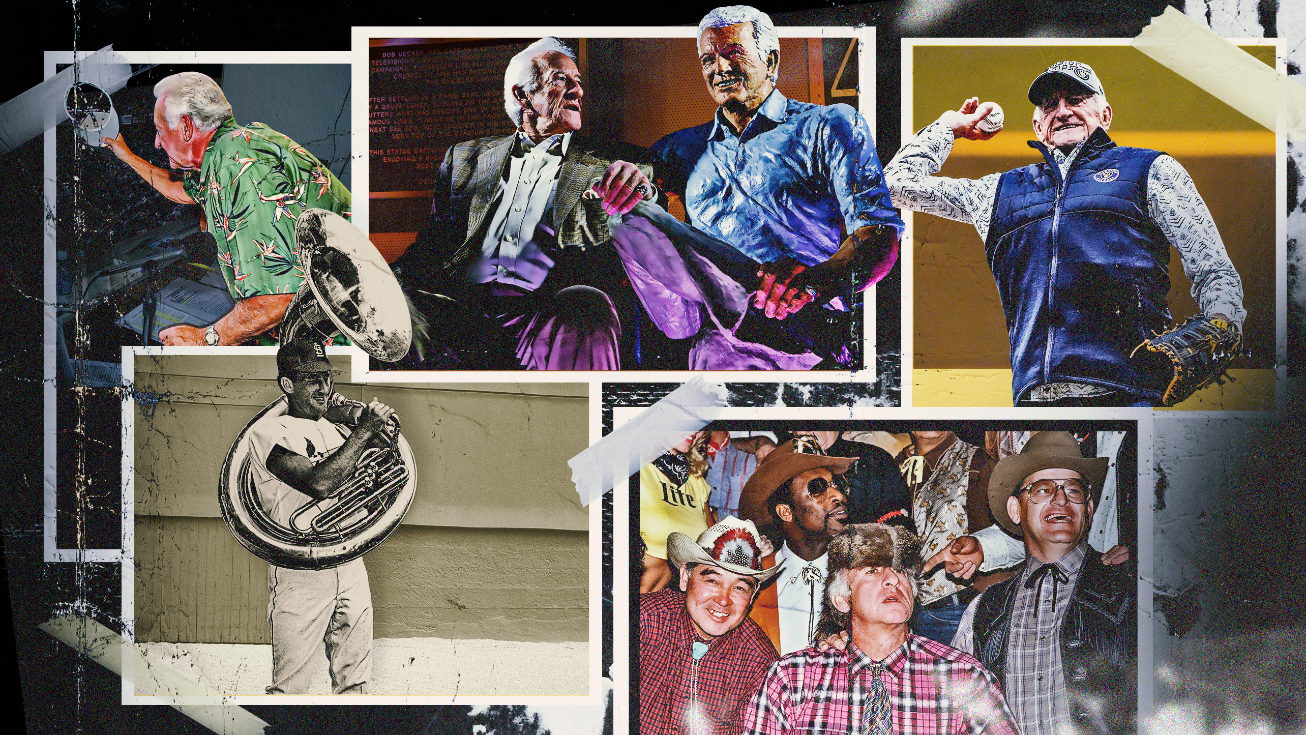 A collage of images of Bob Uecker