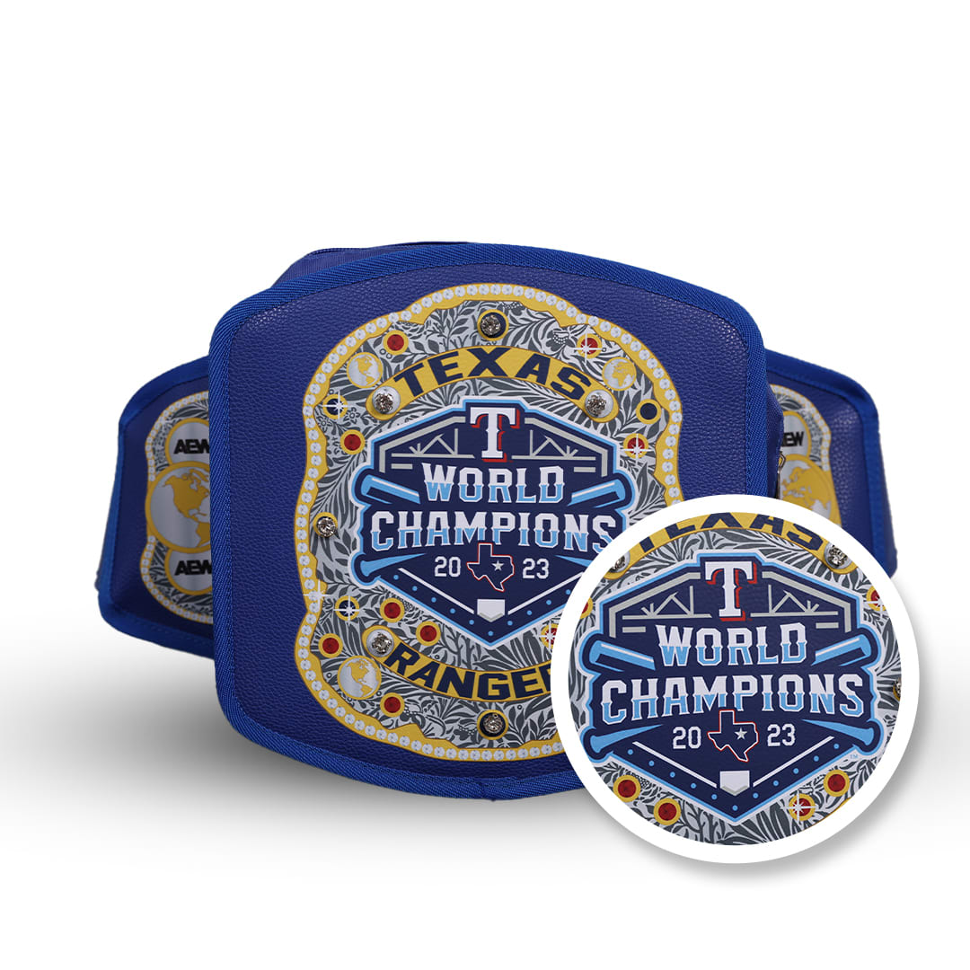 Theme night tickets purchased through this offer will come with an AEW/World Series Champion wrestling belt fanny pack.

if you are trying to purchase in the MLB Ballpark app, be sure to purchase your Theme/Community Night ticket from rangers.com/themenights.