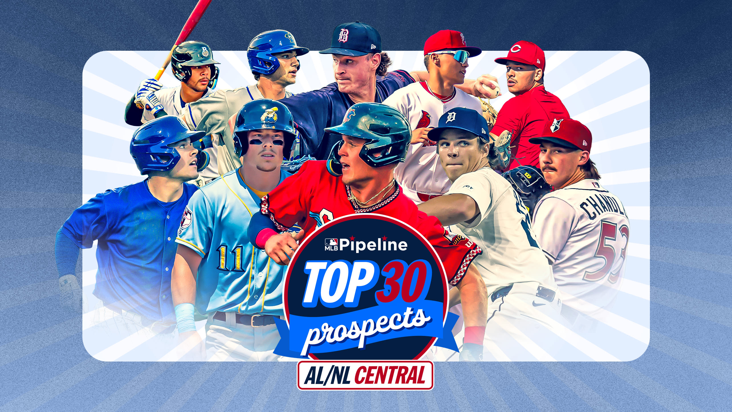 A collage of top prospects in baseball