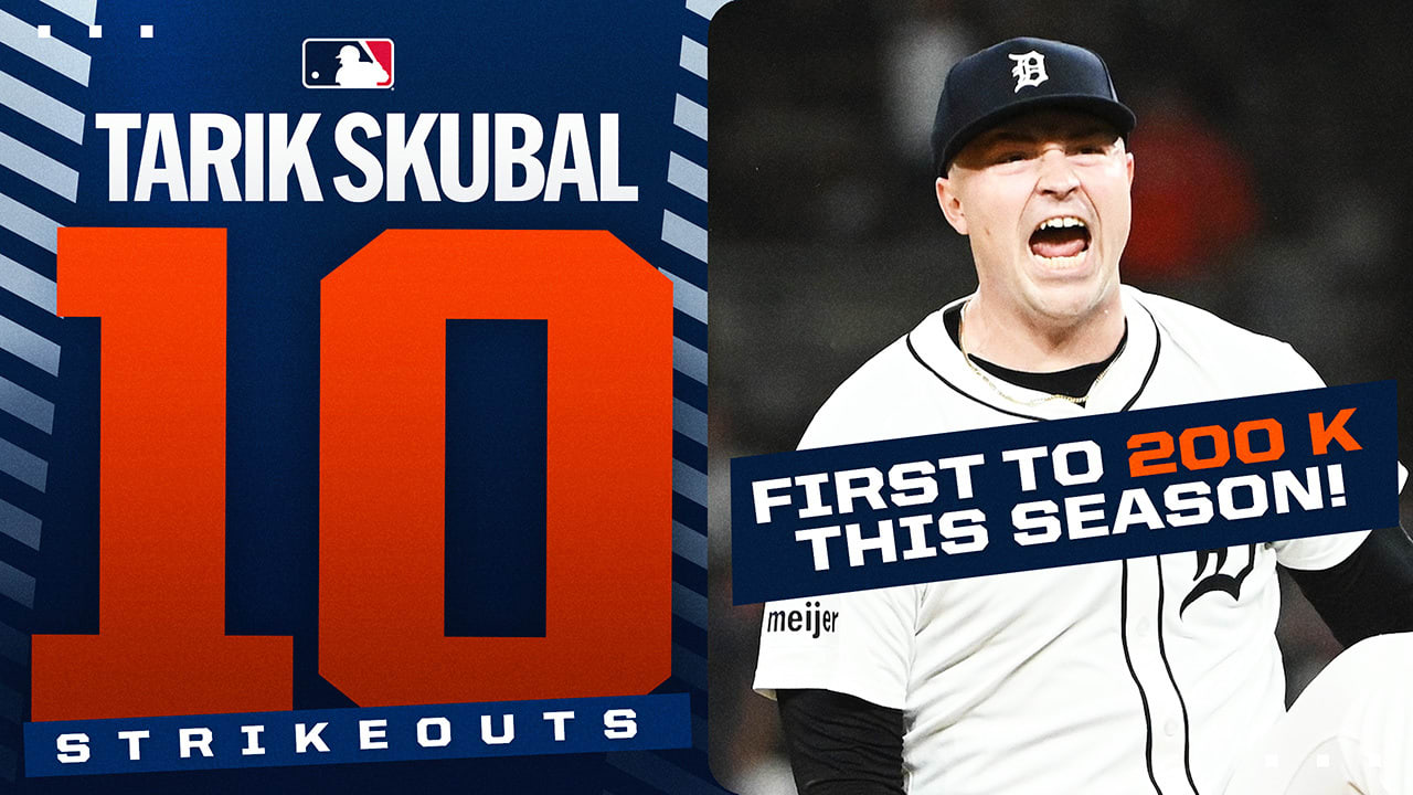 Tarik Skubal's ninth 10-K game of 2025 made him the first to 200 strikeouts this season