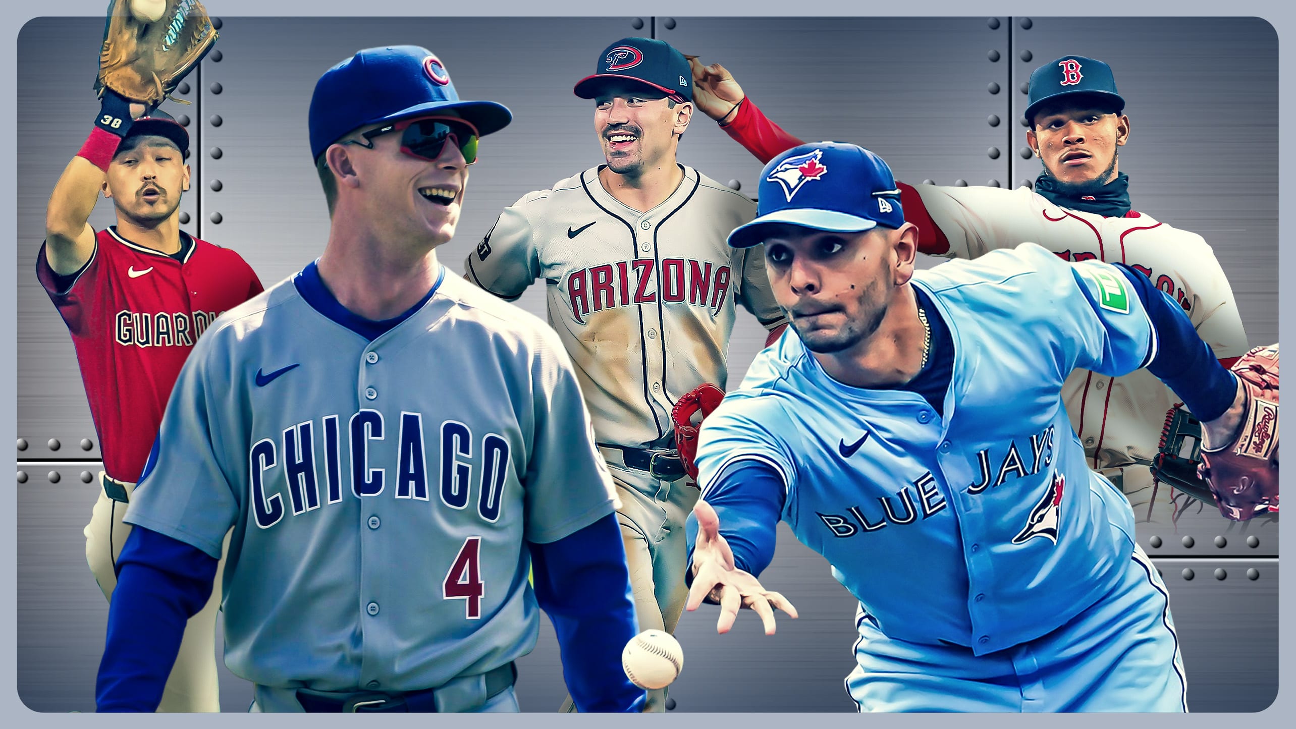 Steven Kwan, Pete Crow-Armstrong, Corbin Carroll, Andrés Giménez and Ceddanne Rafaela