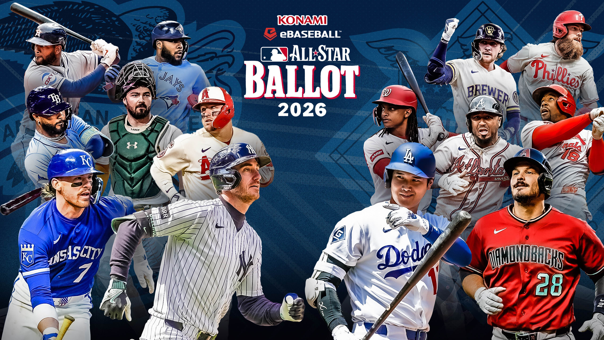 Current leaders in the 2026 KONAMI eBaseball MLB All-Star Ballot