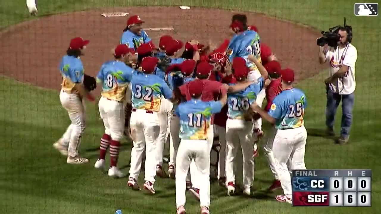 The Springfield Cardinals celebrate a no-hitter