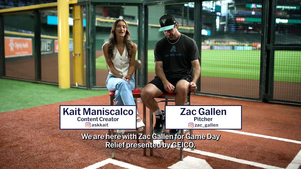 Host Kait Maniscalco and D-backs pitcher Zac Gallen