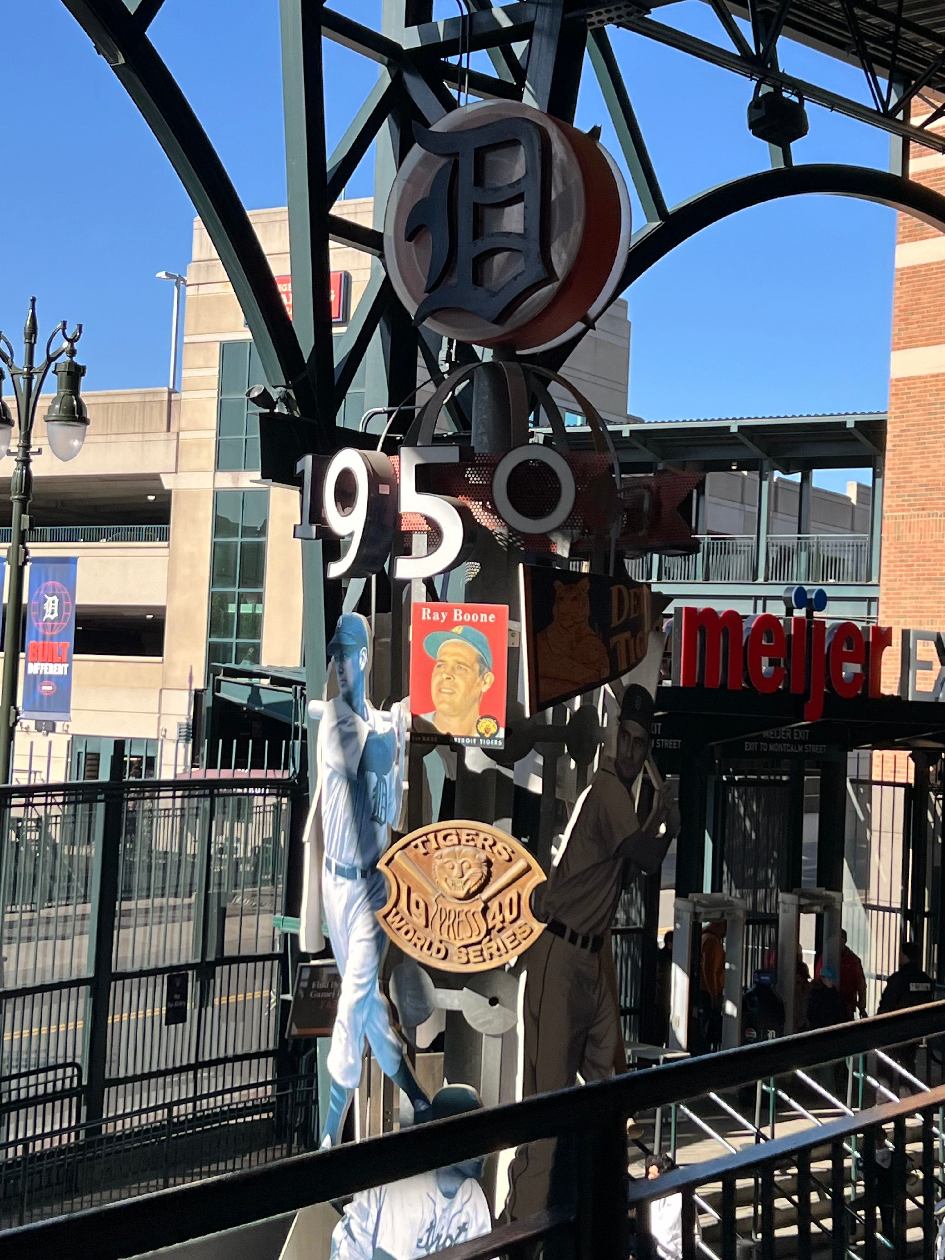 Ray Boone's baseball card at Comerica Park