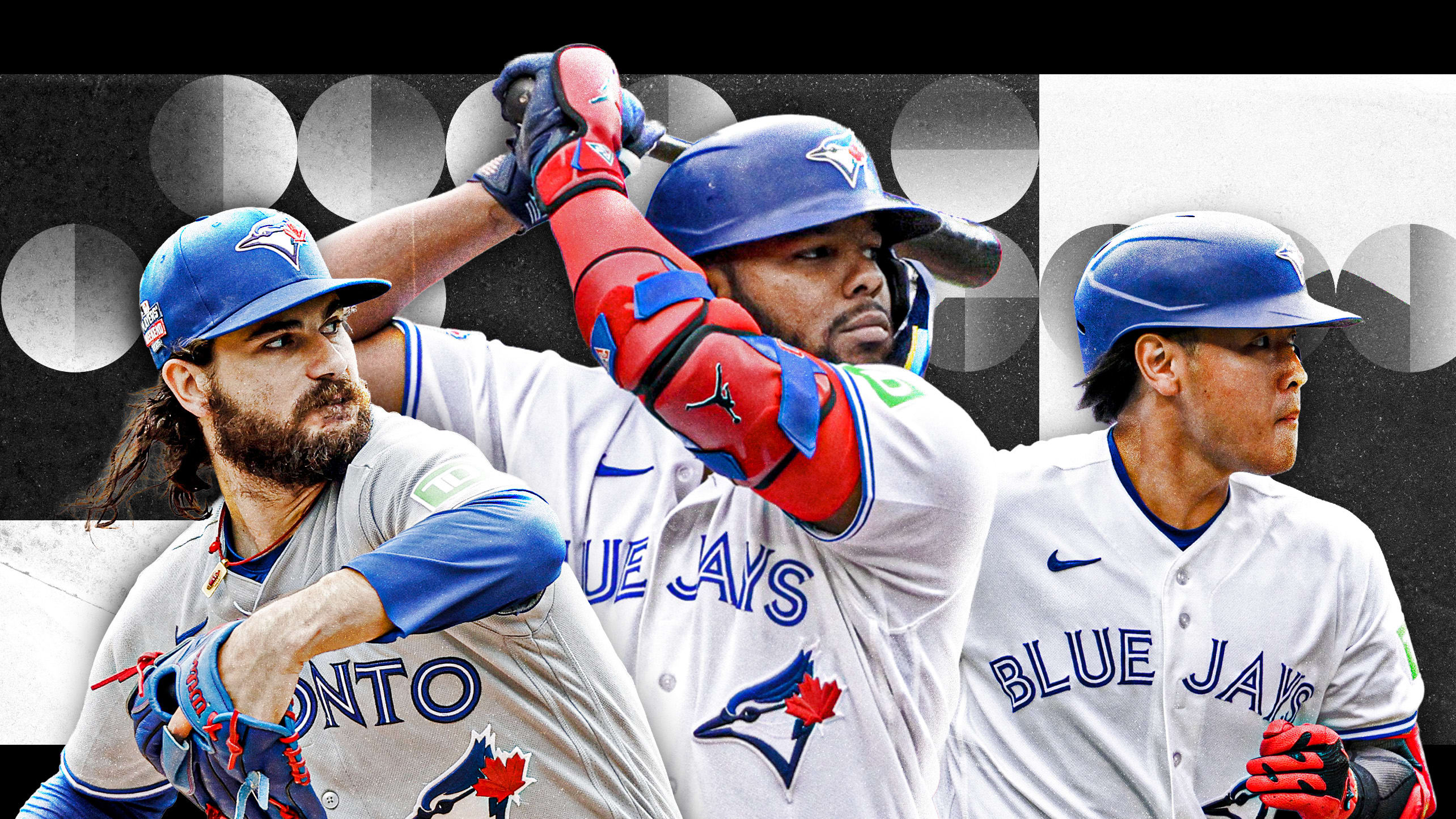 Dylan Cease, Vladimir Guerrero Jr. and Kazuma Okamoto
