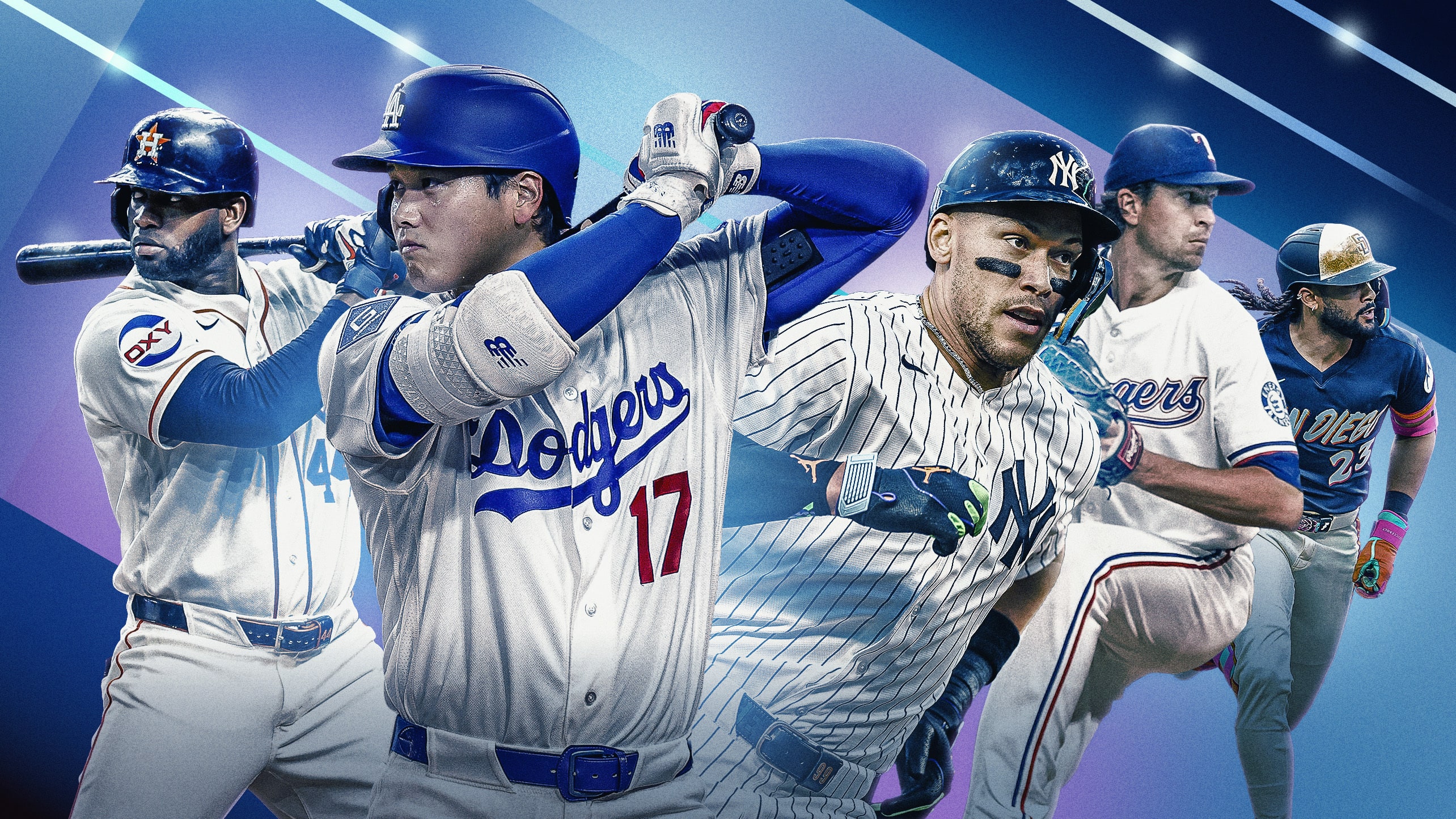 Yordan Alvarez, Shohei Ohtani, Aaron Judge, Jacob deGrom and Fernando Tatis Jr.