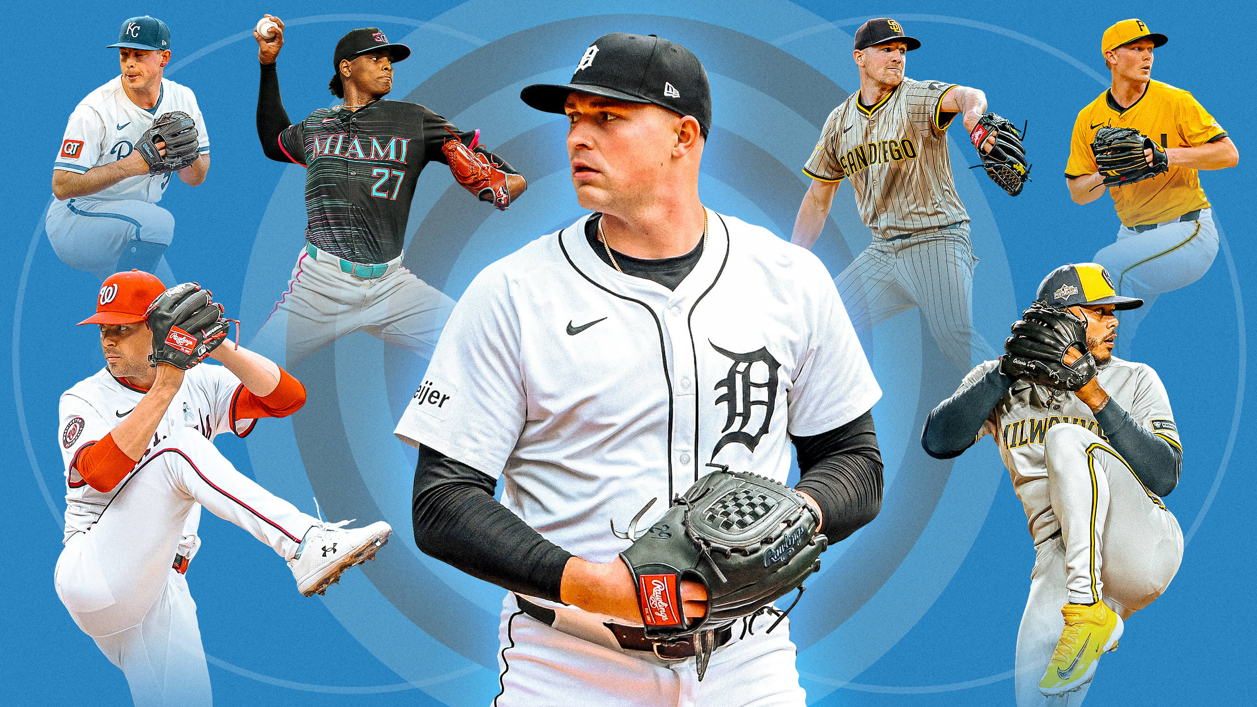 Kris Bubic, Edward Cabrera, Nick Pivetta, Mitch Keller, MacKenzie Gore, Tarik Skubal and Freddy Peralta