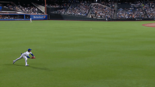An animated gif of Juan Soto making a diving catch