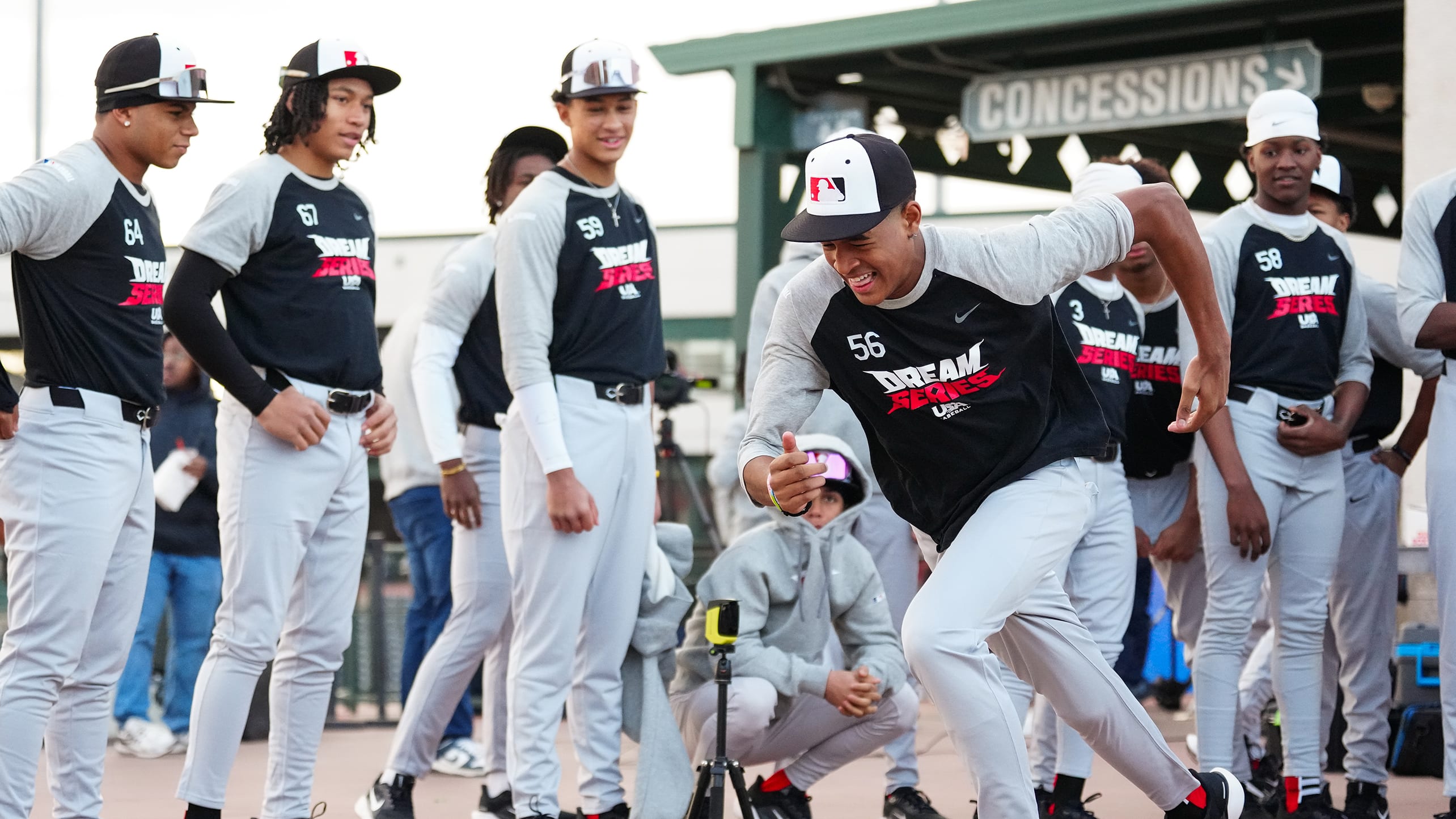 A player runs a timed sprint at the DREAM Series
