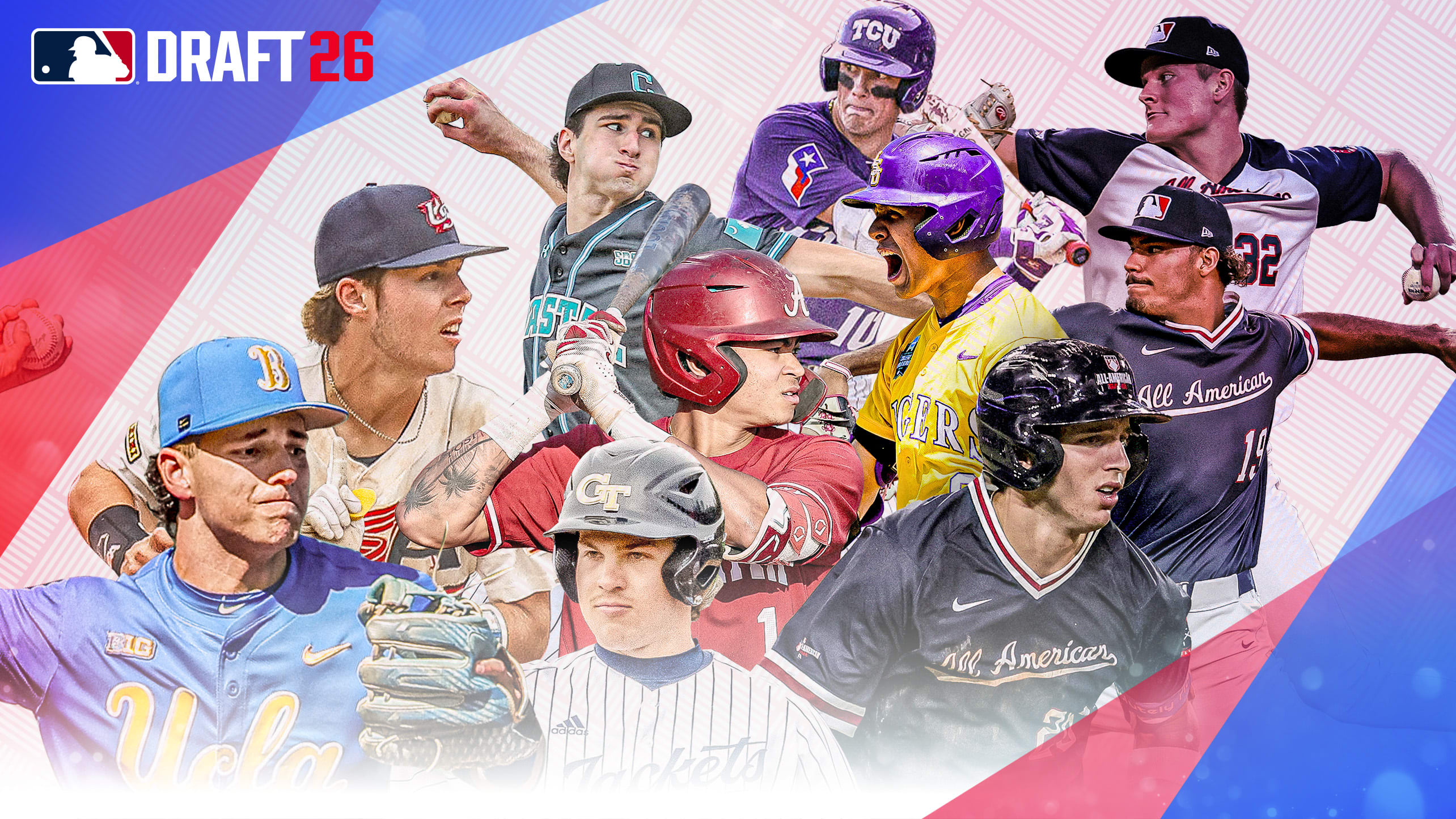 A montage of some of the best players available for the 2026 MLB Draft