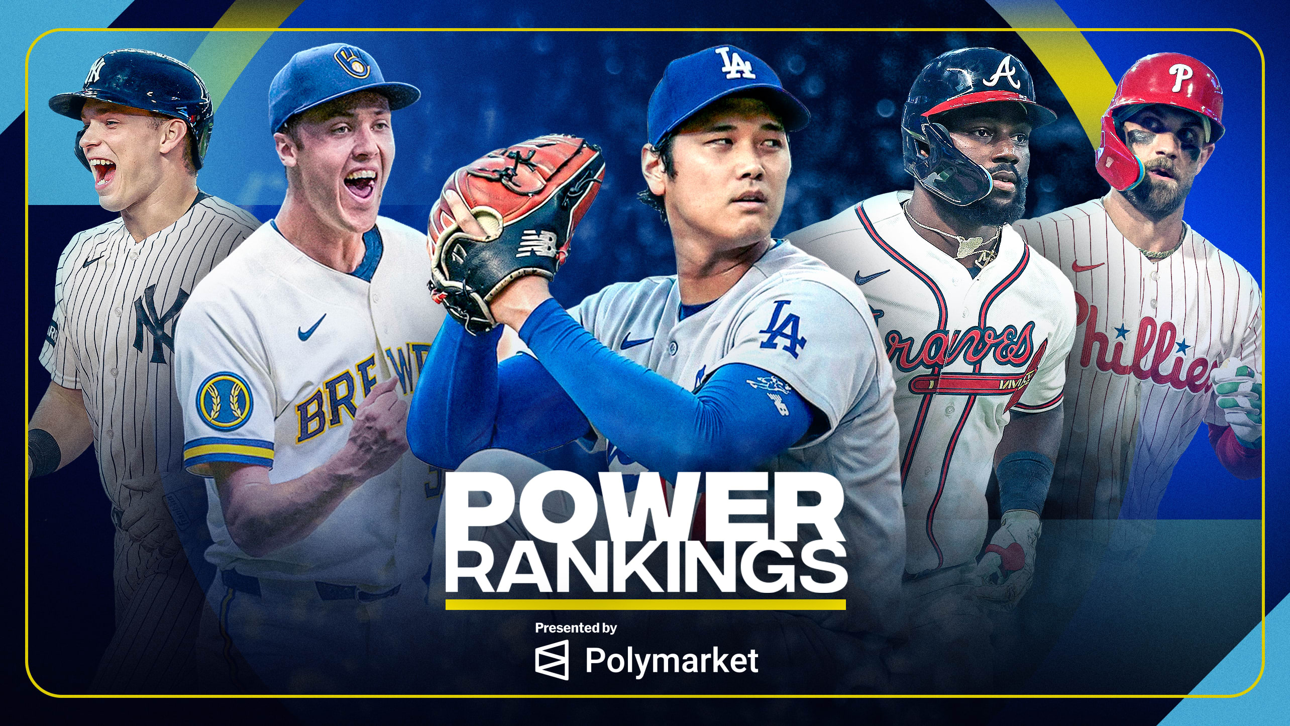 Ben Rice, Jacob Misiorowski, Shohei Ohtani, Michael Harris II and Bryce Harper