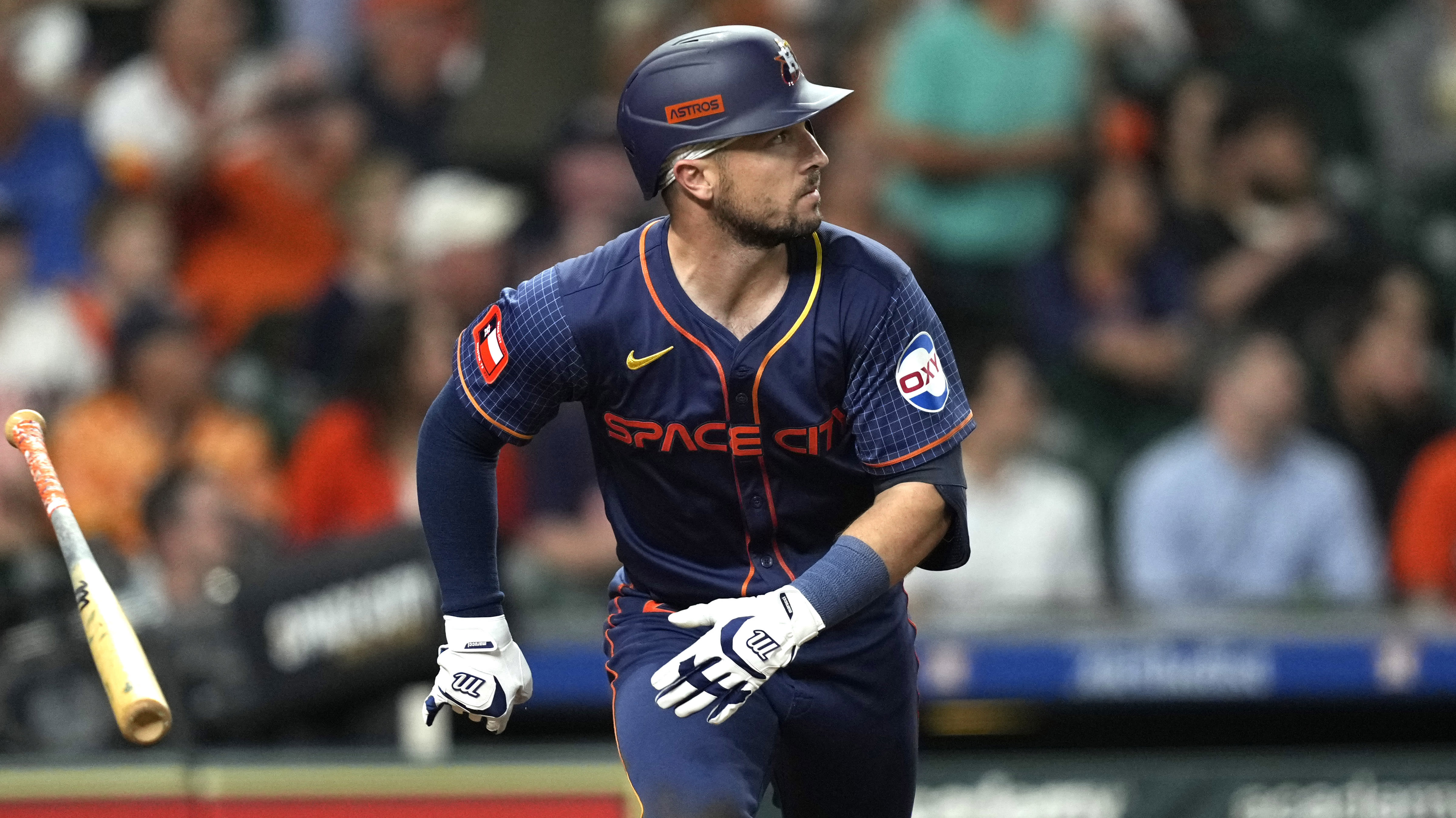 Alex Bregman flips his bat