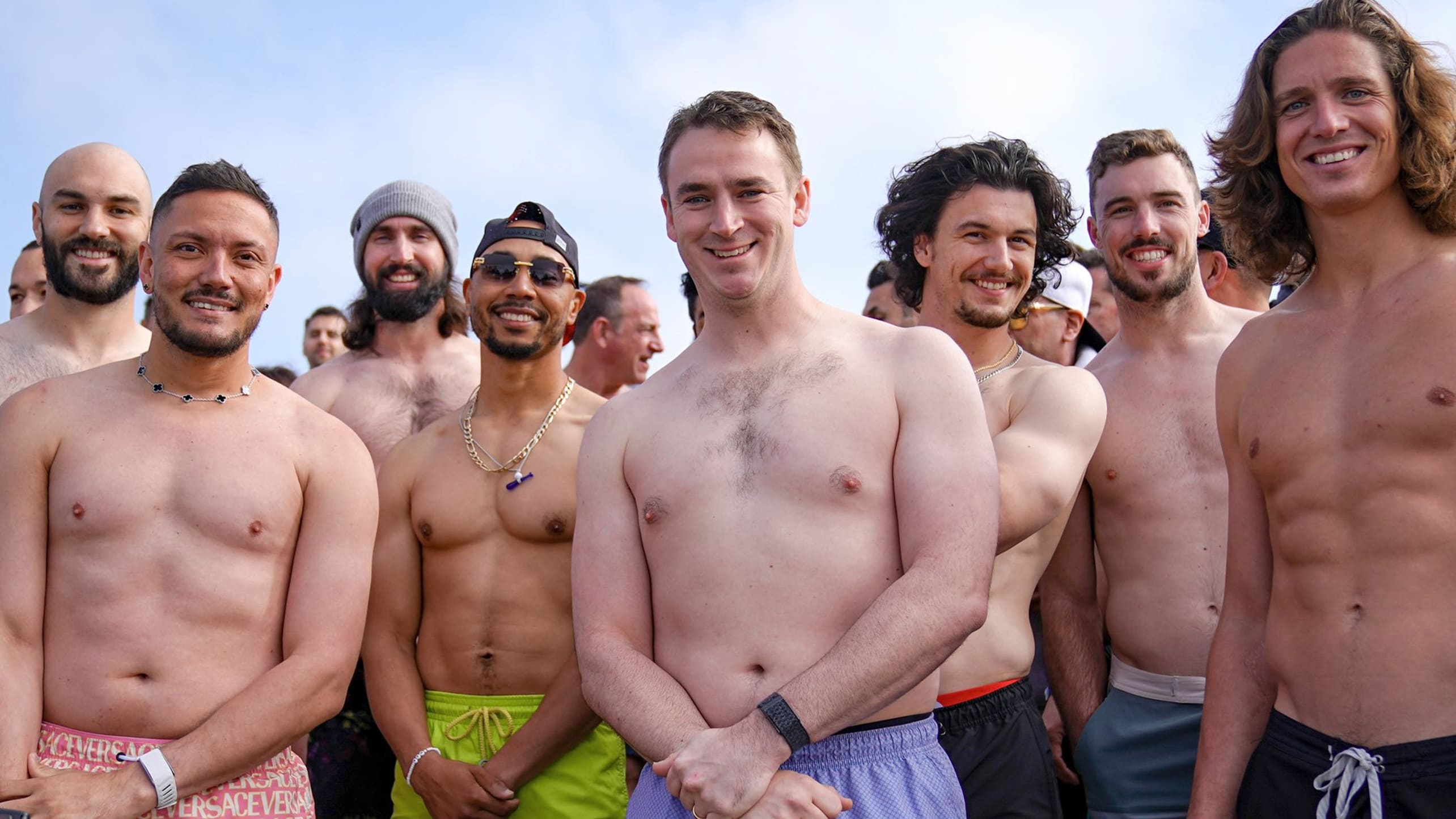 Several Dodgers players before taking the Polar Plunge