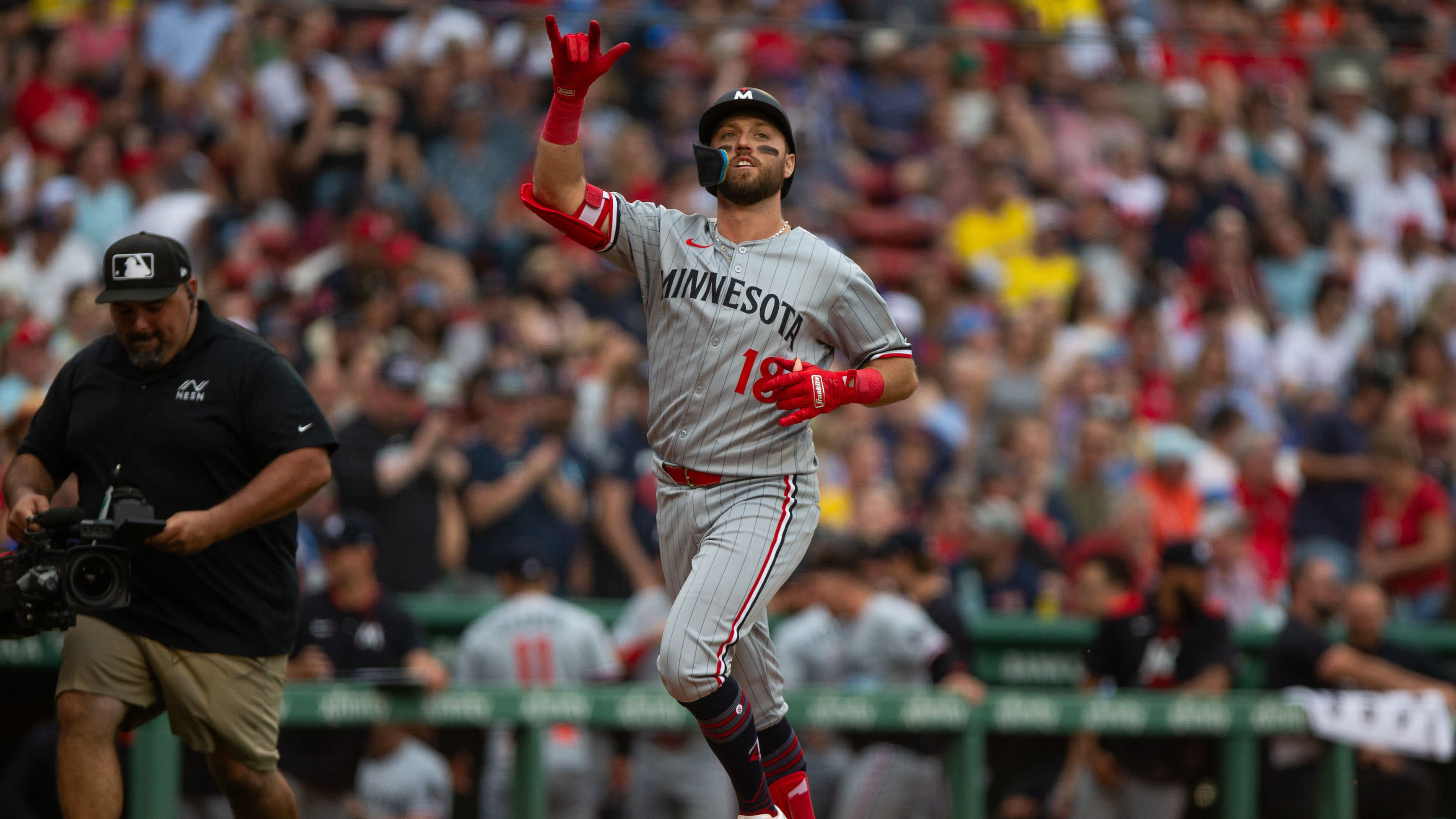 Kody Clemens rounds the bases after a home run
