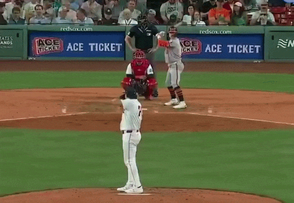 An animated GIF of Payton Tolle's balk