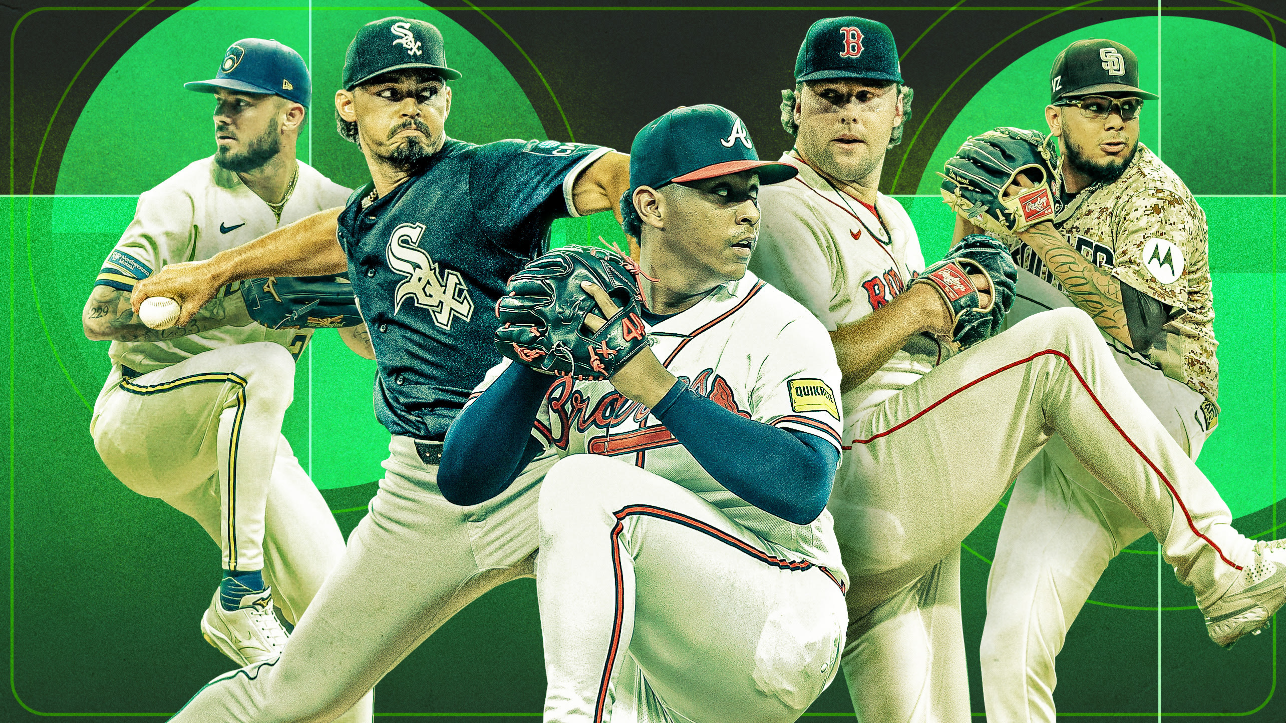 DL Hall, Jordan Hicks, Didier Fuentes, Erik Miller and Bradgley Rodriguez