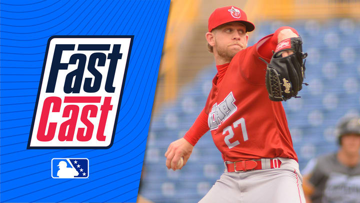 Dylan Lesko next to the FastCast logo