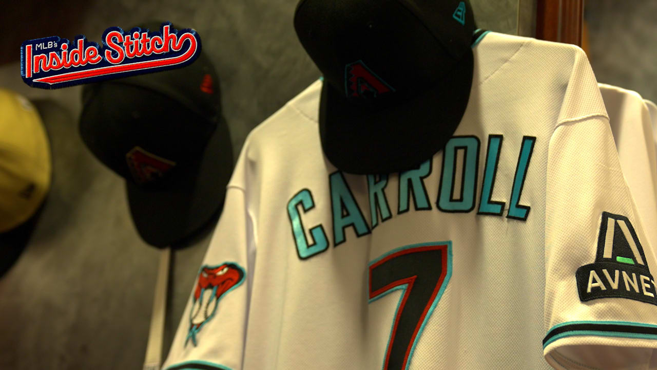 Corbin Carroll's jersey hangs in a locker