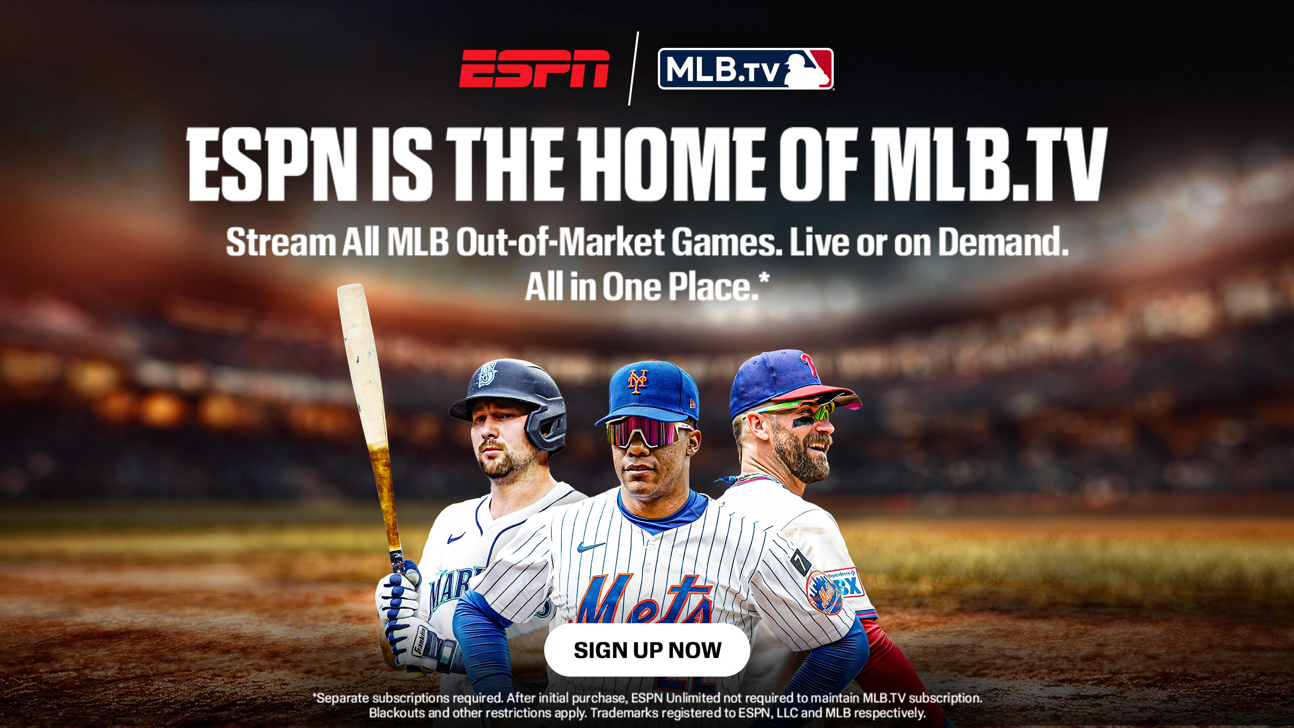 ESPN is the home of MLB.TV