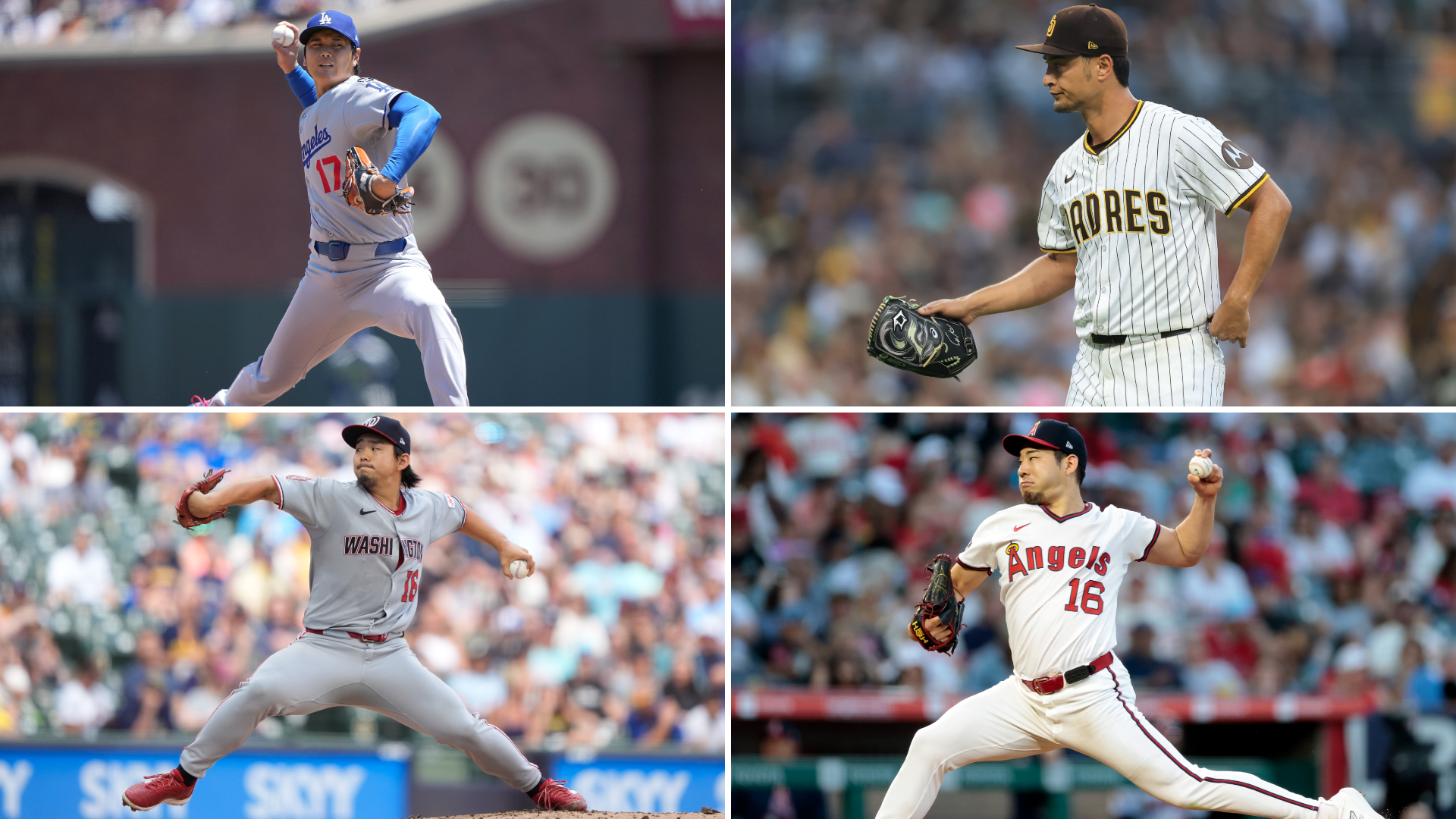 Shohei Ohtani, Yu Darvish, Shinnosuke Ogasawara and Yusei Kikuchi