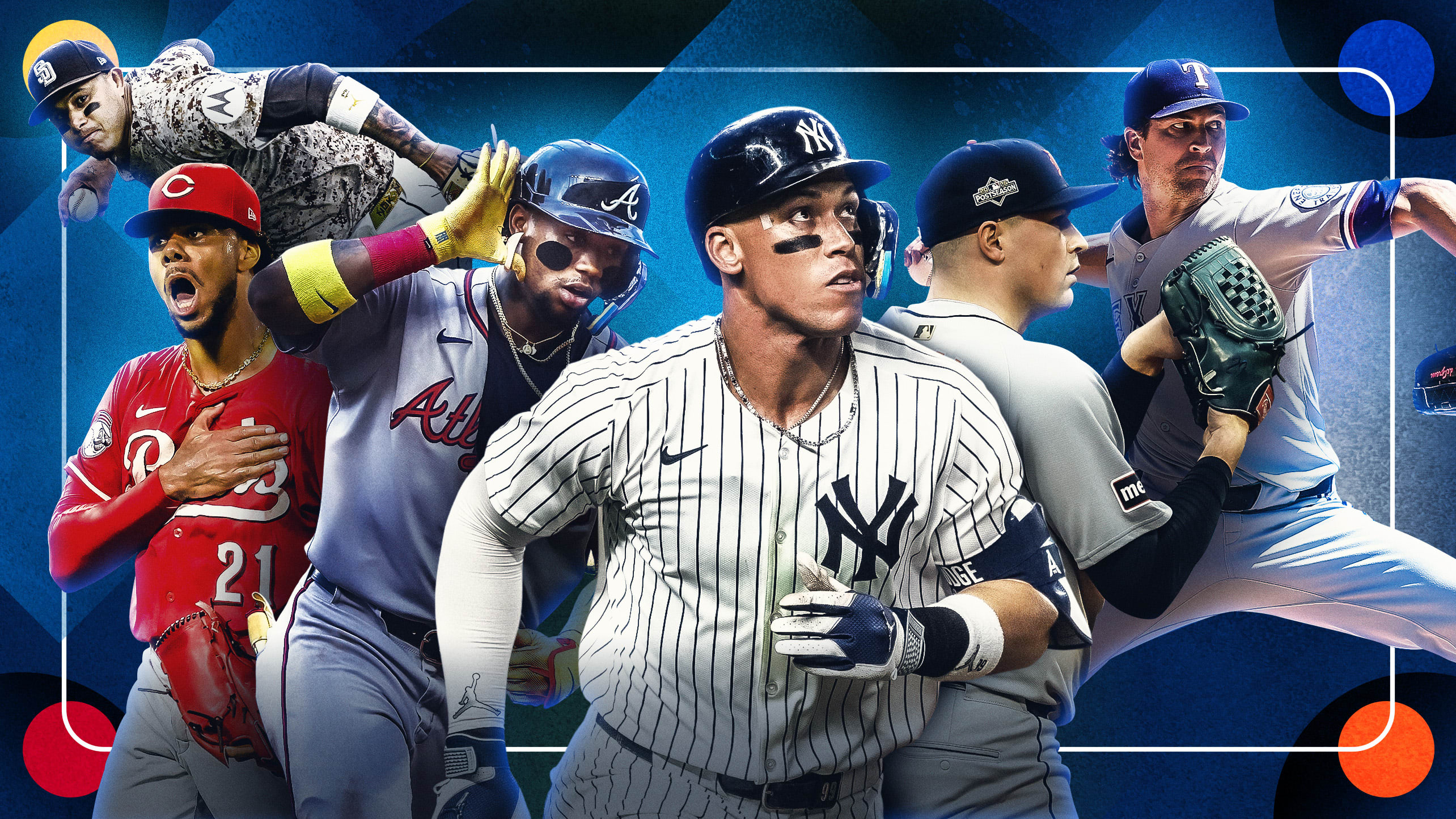 Manny Machado, Hunter Greene, Ronald Acuña Jr., Aaron Judge, Tarik Skubal and Jacob deGrom