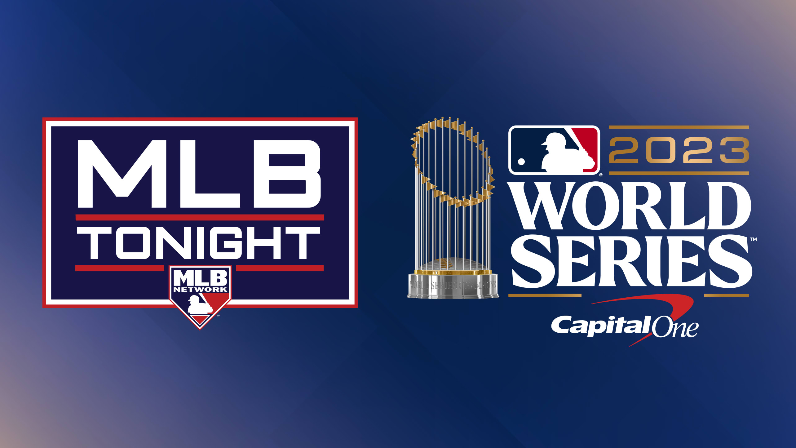 Logos for MLB Tonight and the 2023 World Series