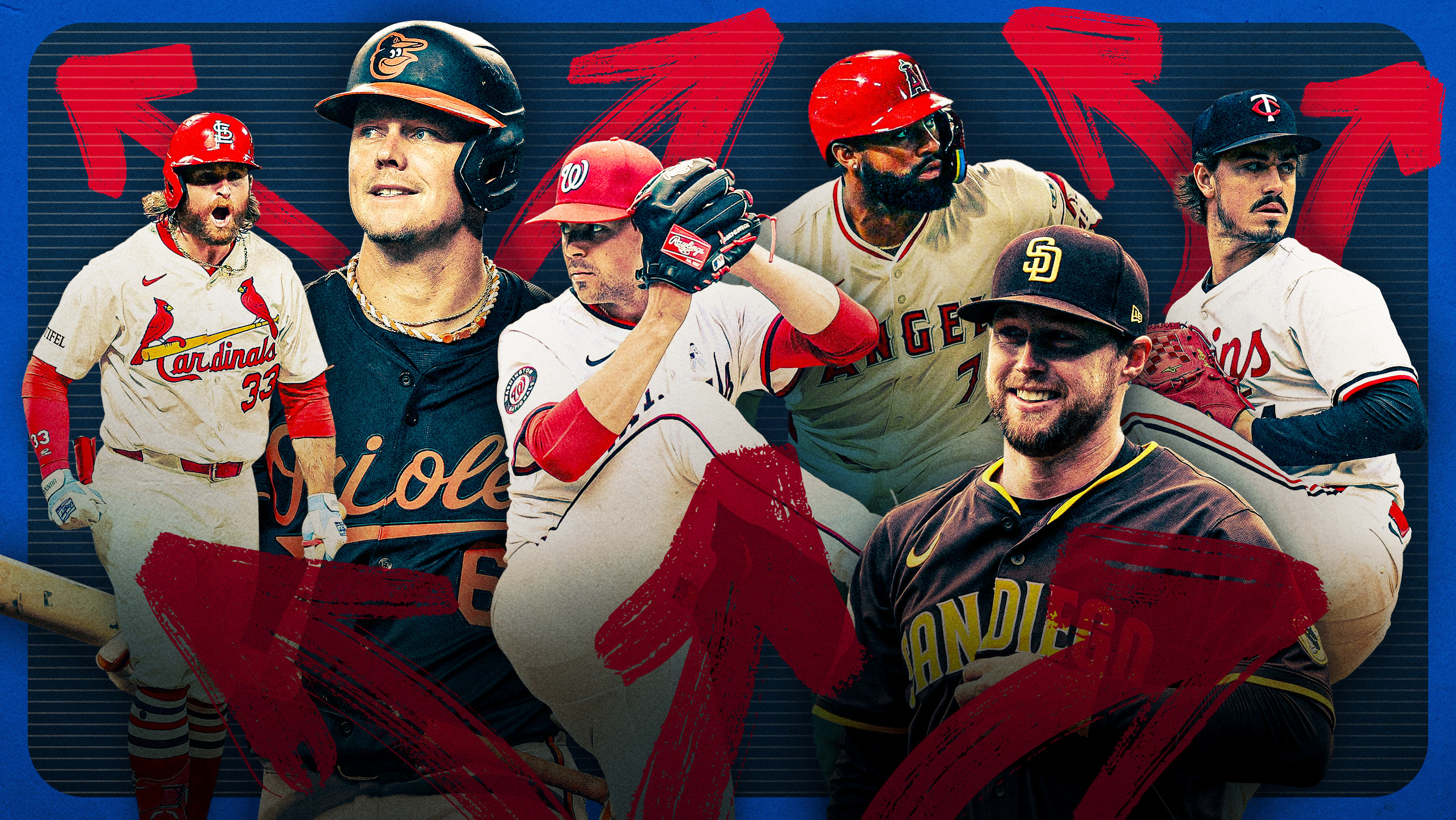 Brendan Donovan, Ryan Mountcastle, MacKenzie Gore, Jo Adell, Jake Cronenworth and Joe Ryan